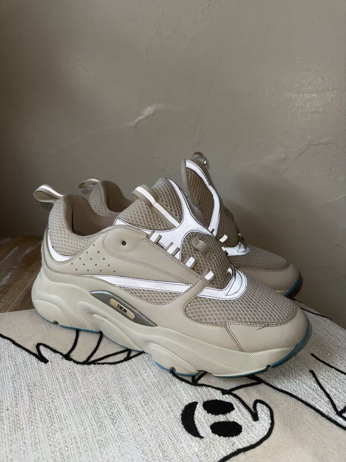 Dior Dior B22 White Silver Blue Leather Size US 11 / EU 44 - 6 Thumbnail