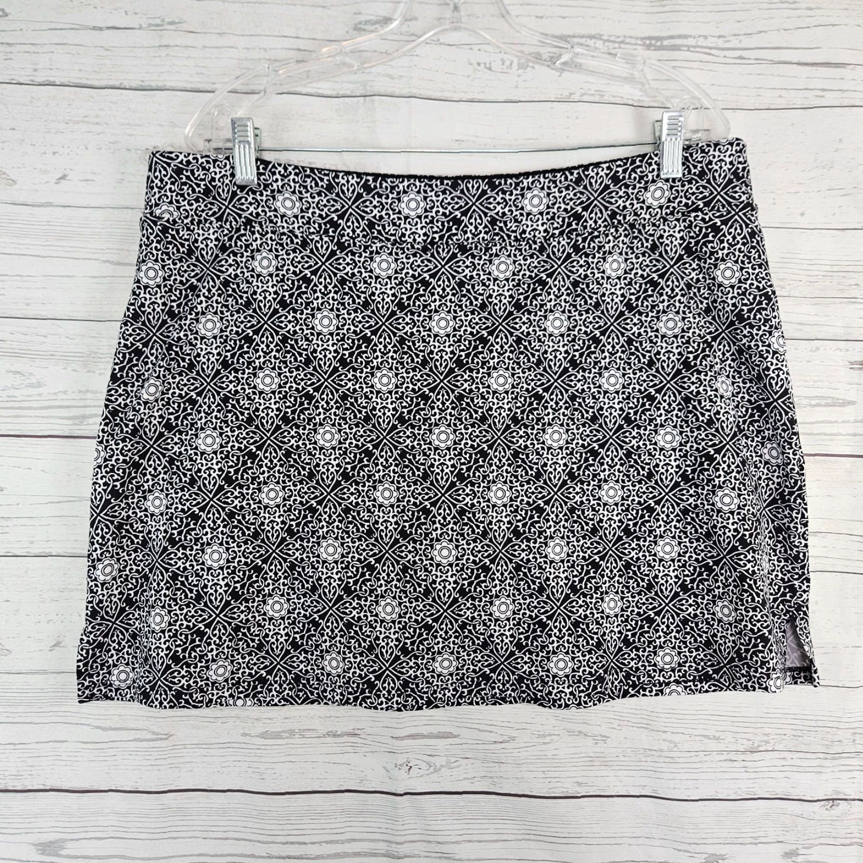 Vintage Tranquility Womens Skort XL Black White Pull On Activewear Short A-Line Summer Spring Skirt Size ONE SIZE - 2 Thumbnail