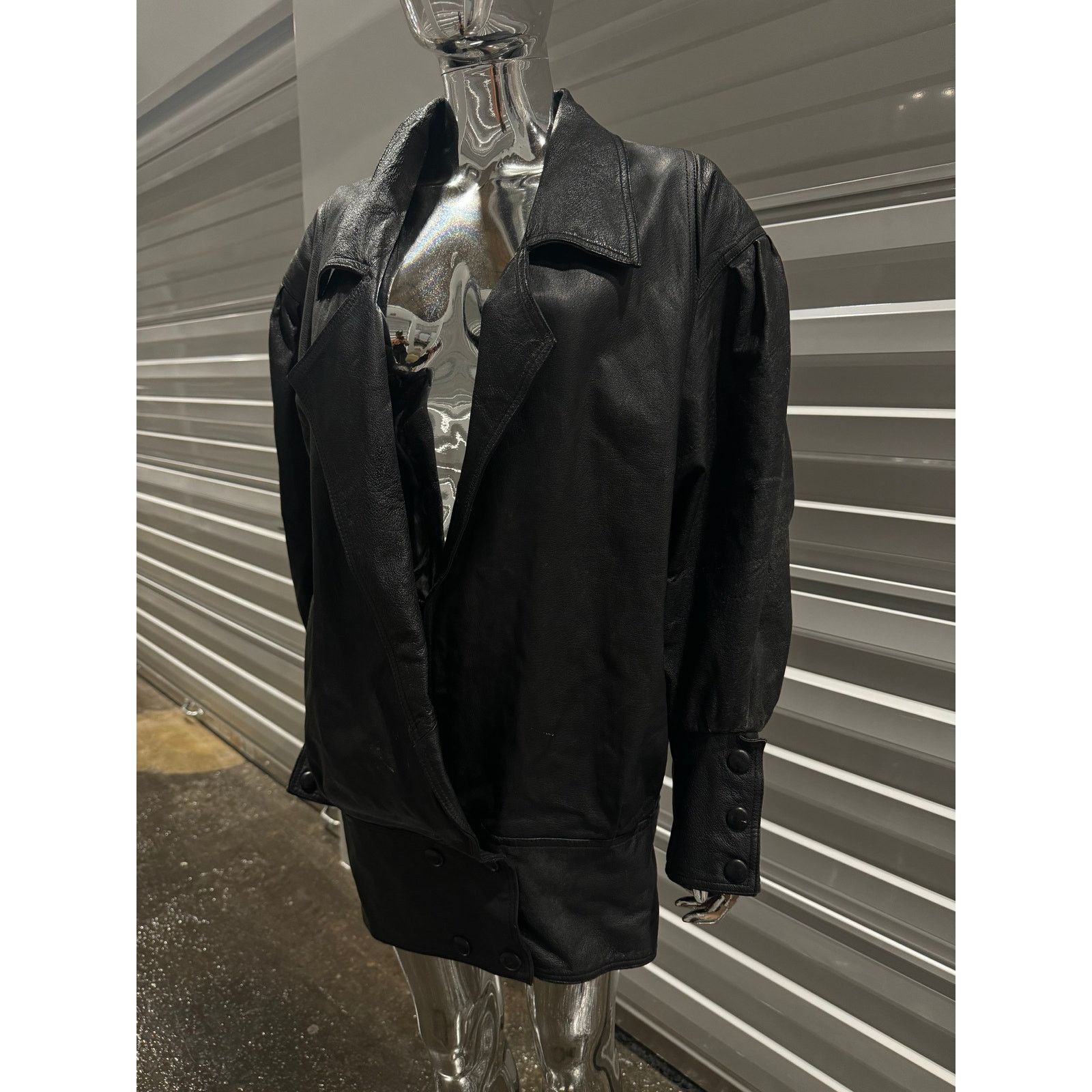 Vintage VTG LEATHER COAT Size XL / US 12-14 / IT 48-50 - 2 Thumbnail