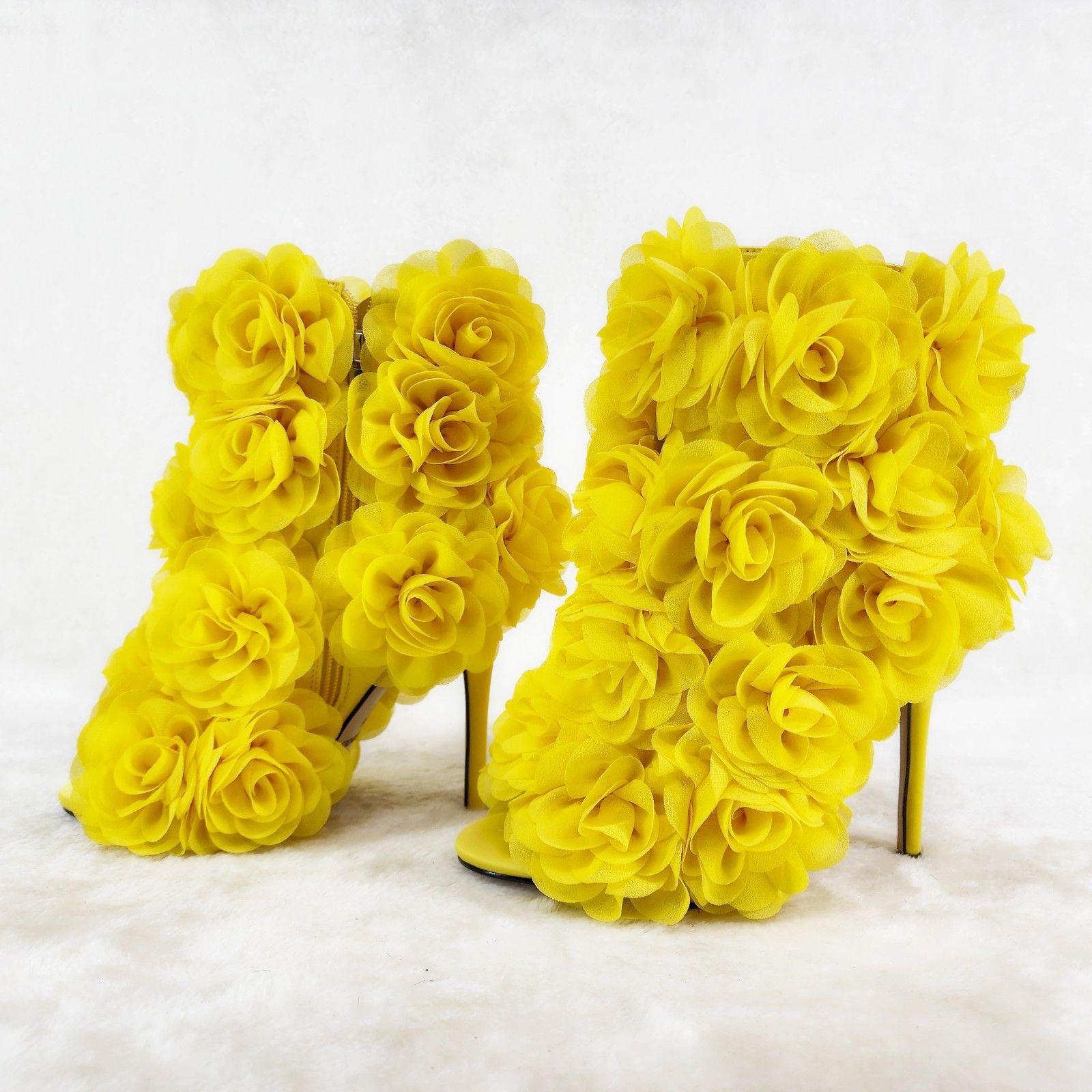 Other Beauty 3D Flowers Floral 4" High Heel Elegant Xoanna Ankle B Size US 8 / IT 38 - 2 Thumbnail