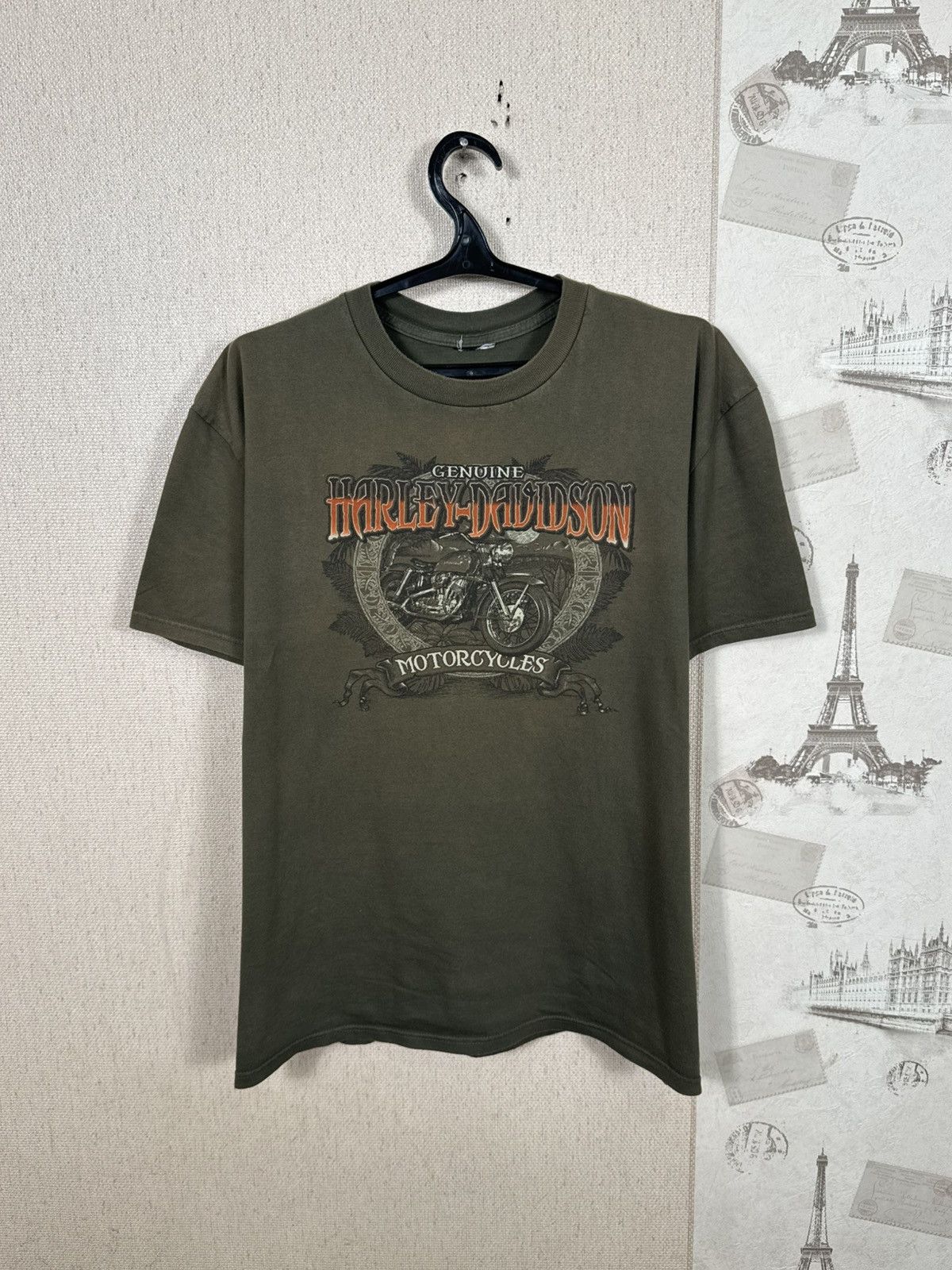 Harley Davidson Vintage Harley Davidson T shirt Swiss Biker USA XL Green Size US XL / EU 56 / 4 - 1 Thumbnail