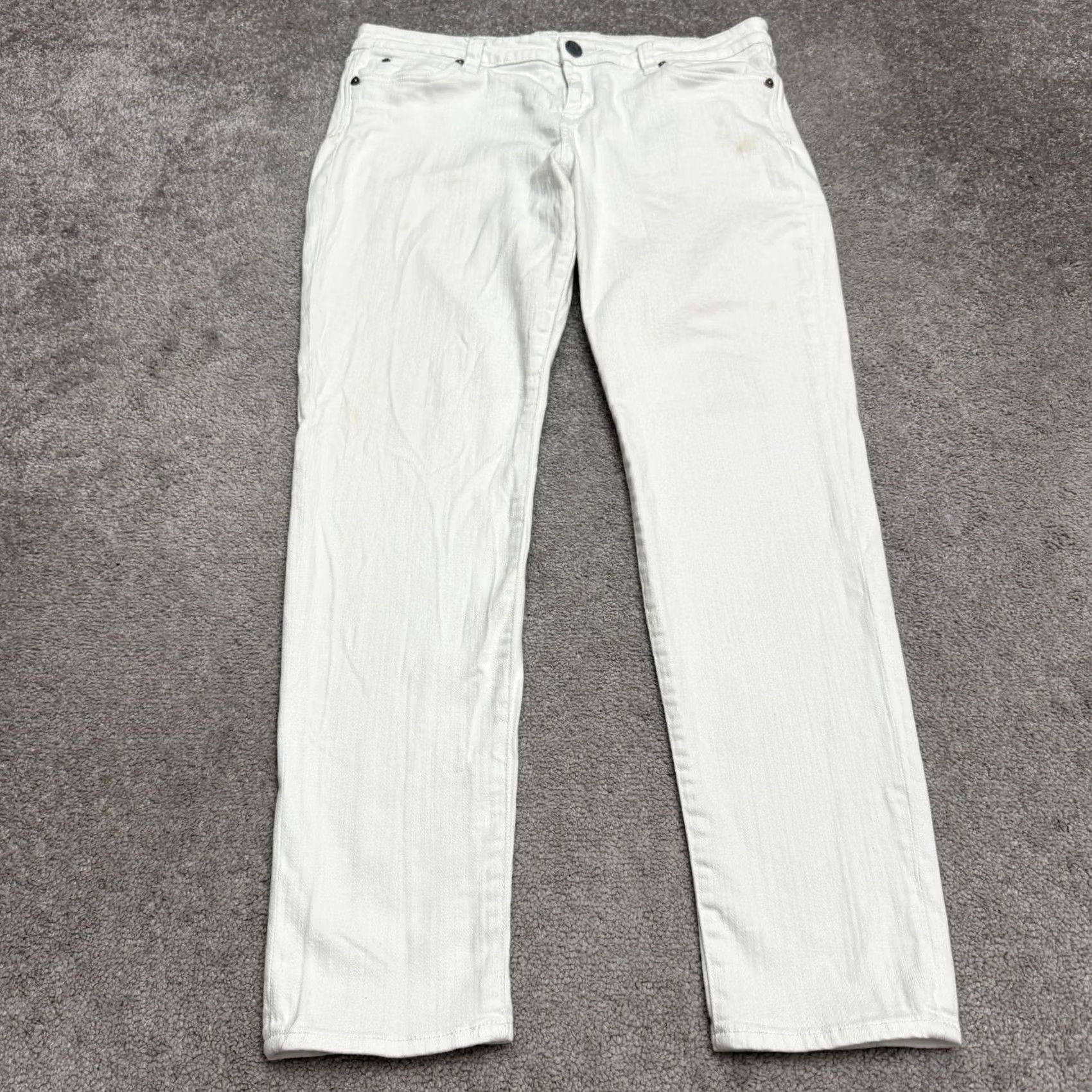 Vintage KUT From The Cloth Viv Toothpick Skinny Jeans Womens 14 White Denim Mid Rise Size 36" / US 14 / IT 50 - 2 Thumbnail