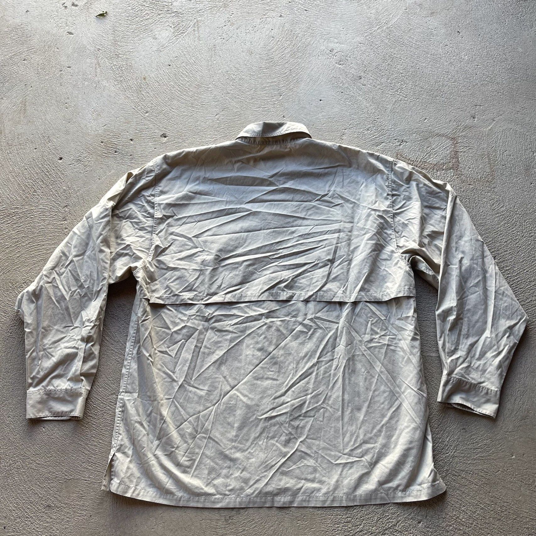 Vintage Simms Button-Up Shirt Mens 2XL Beige Lightweight Breathable All Seasons Pockets Regular Fit Collared Collars Long Sleeve Size US XXL / EU 58 / 5 - 4 Thumbnail