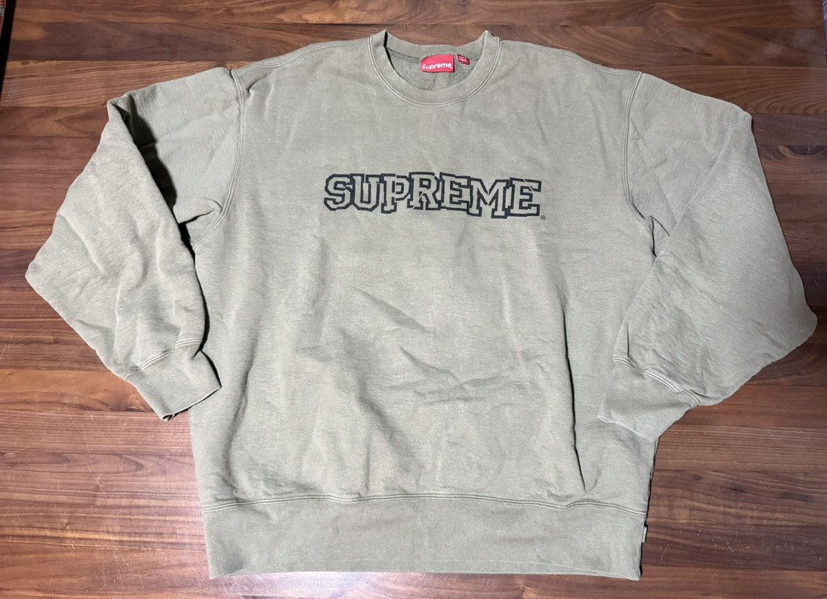 Supreme Supreme Shattered Logo Crewneck Sweatshirt Light Olive Sz XL Size US XL / EU 56 / 4 - 1 Thumbnail