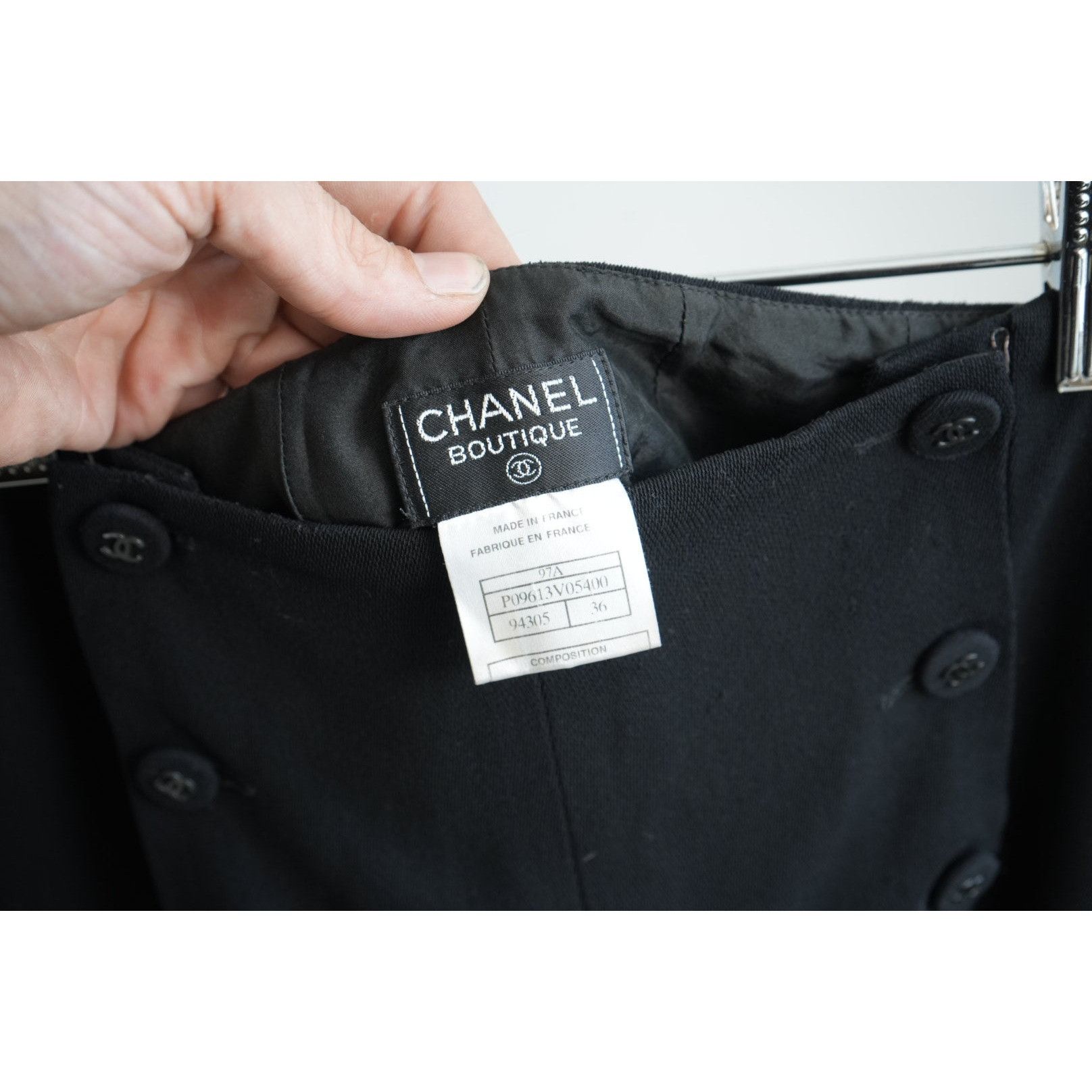 VTG Chanel Boutique High Waisted Button Front Wide Leg Pants