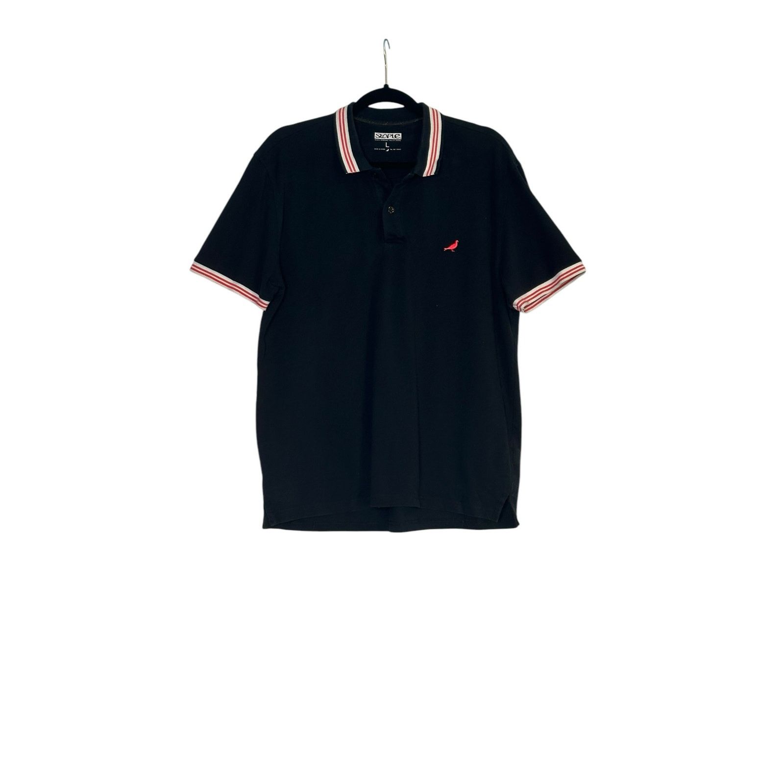 Staple Staple World Reknown Pigeon Brand Black Polo Shirt size L Size US L / EU 52-54 / 3 - 7 Thumbnail