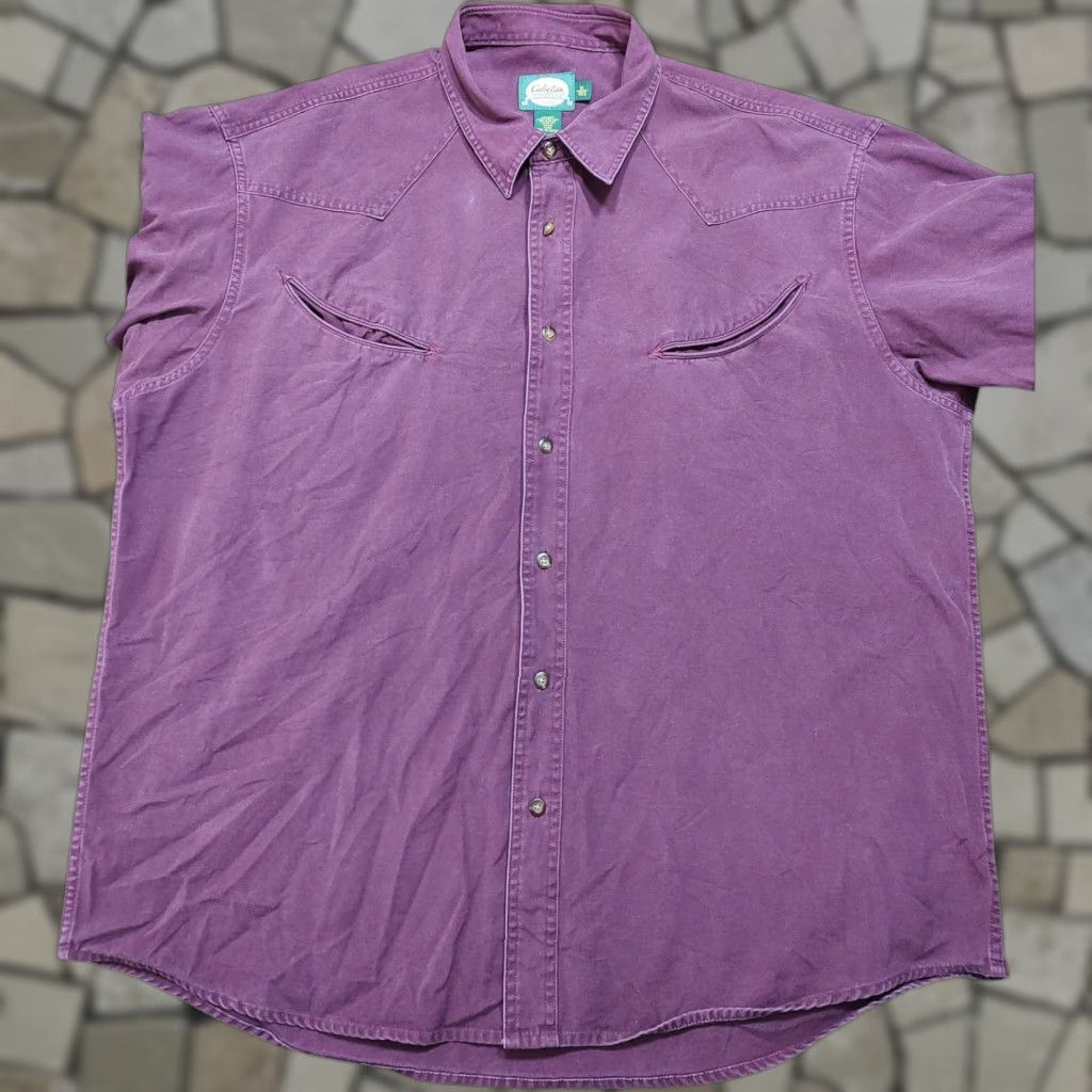 Vintage VINTAGE Cabela's Shirt Western Mens XL Burgundy Pocketed Smile Pockets Button-Up Size US XL / EU 56 / 4 - 1 Thumbnail
