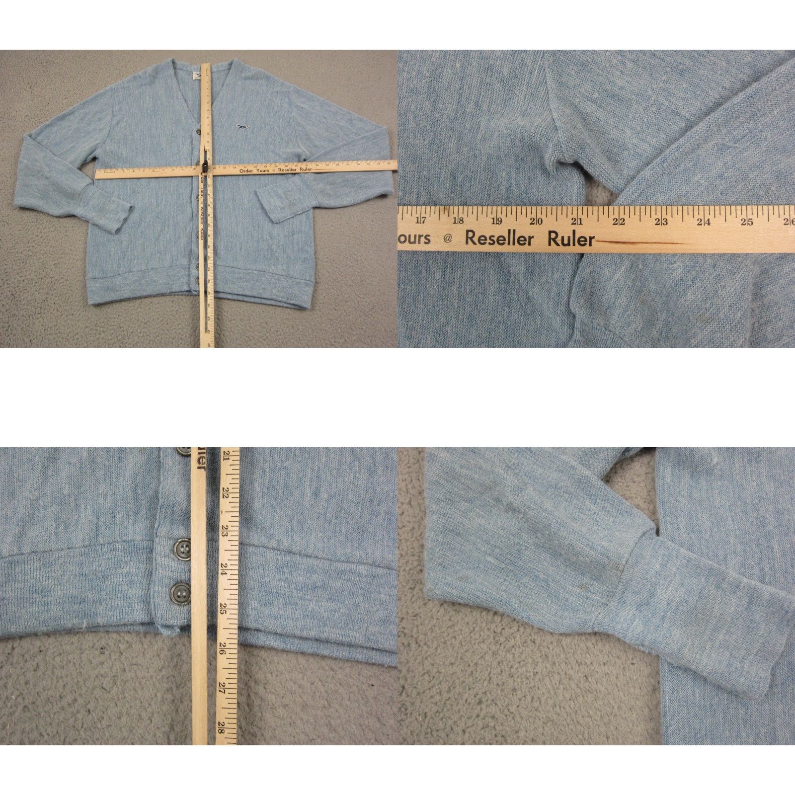 JCPenney VINTAGE J.C. Penney Cardigan Mens XL Sweater Blue 50s 60s Classic 80s 90s All Seasons Knit Long Sleeve V-Neck Button Logo Regular Size US XL / EU 56 / 4 - 8 Thumbnail