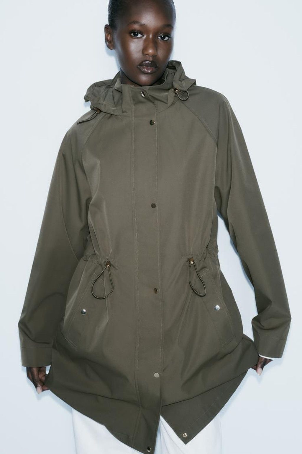 Zara Women's Zara Technical Effect Fabric Long Jacket Size M Size M / US 6-8 / IT 42-44 - 1 Thumbnail