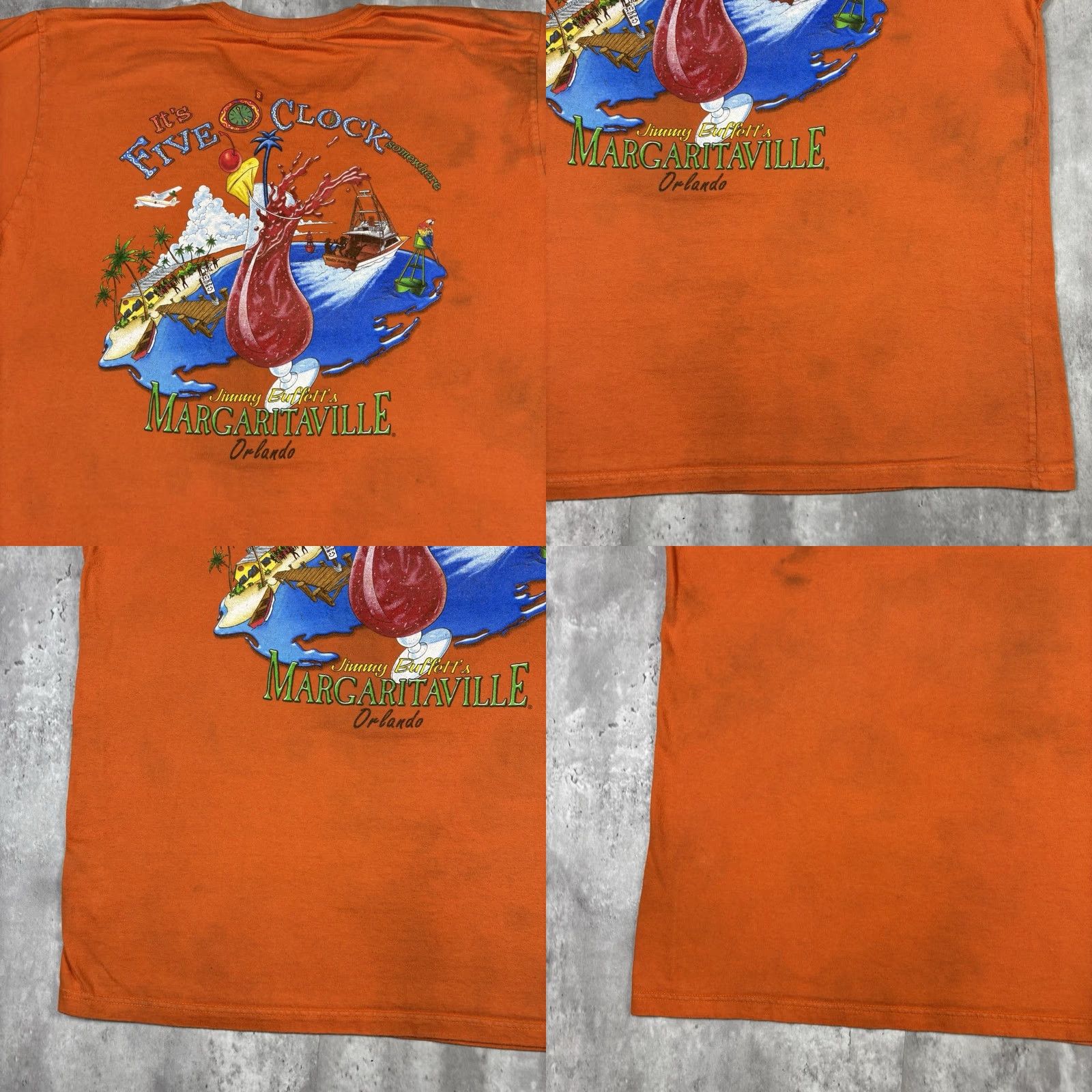 Vintage VINTAGE Margaritaville T Shirt Adult XL Orange 90s Beach Crew Neck Short Sleeve Cotton Men Mens Size US XL / EU 56 / 4 - 8 Thumbnail