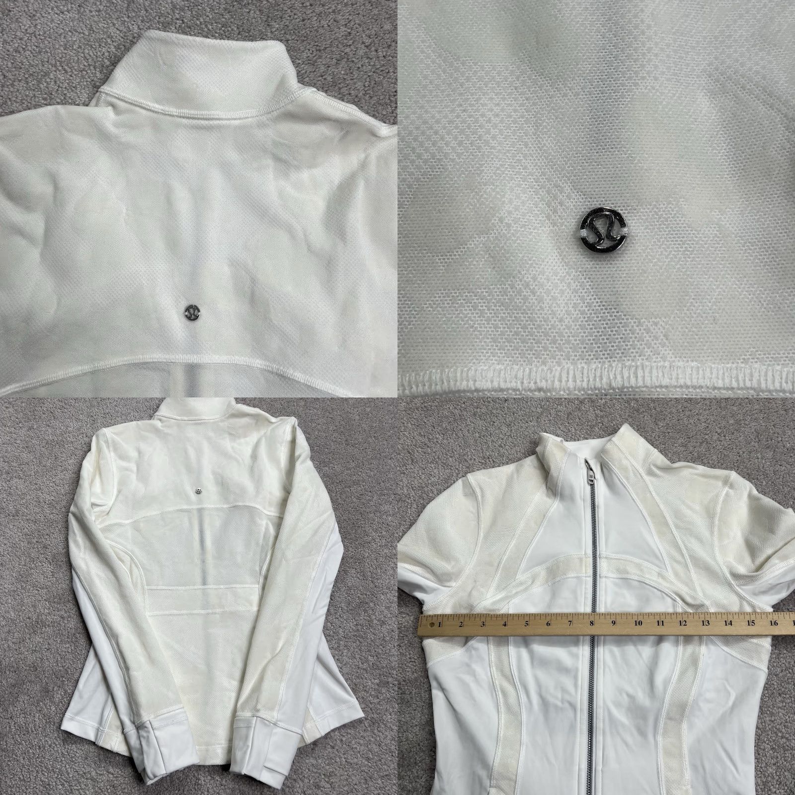 Lululemon Lululemon Define Jacket Women Size 6 Floral Texture White Ivory Full Zip Stretch Size M / US 6-8 / IT 42-44 - 8 Thumbnail