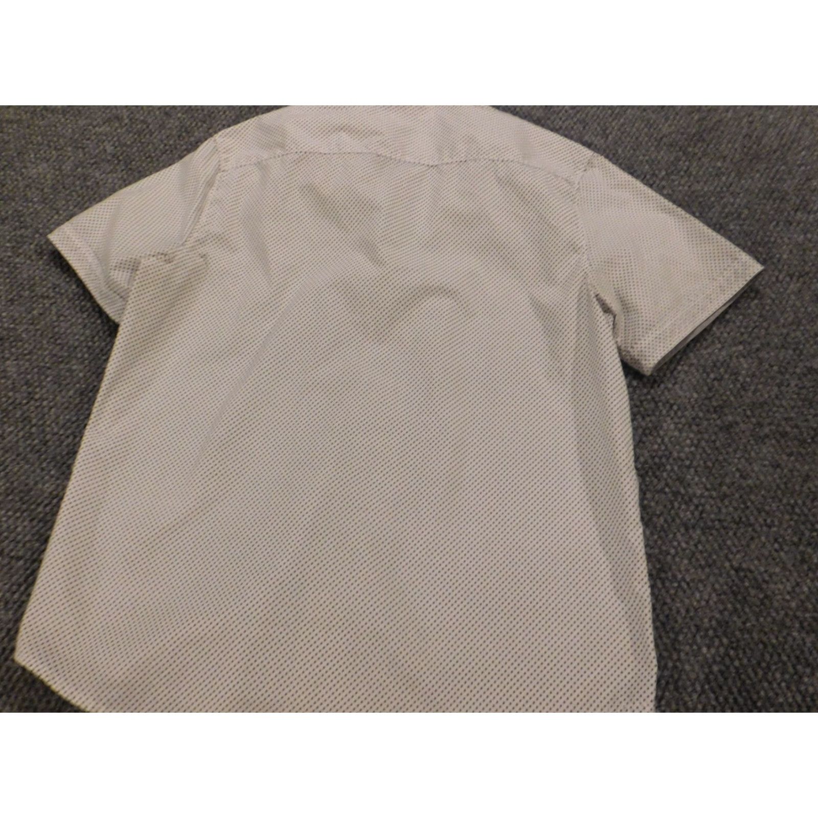 Vintage Michael Brandon Mens Shirt Small White Polka Dot Button-Up Modern Casual Short Sleeve Button-Down Collared Knit Cotton Size US S / EU 44-46 / 1 - 6 Thumbnail