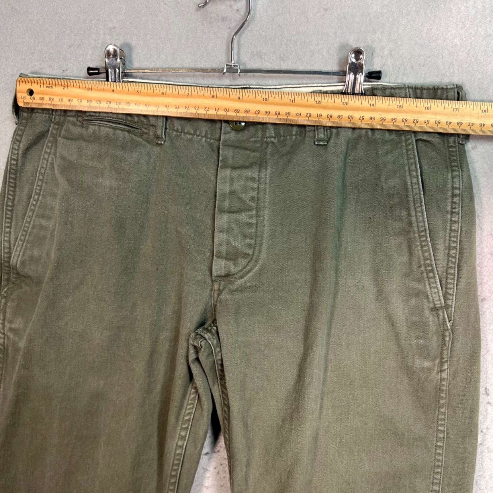 Stevenson Overall Co. Stevenson Overall Co. Mens Chino Pants Straight Leg 36 Olive Green Cotton Vintage No N/A Size US 36 / EU 52 - 5 Thumbnail