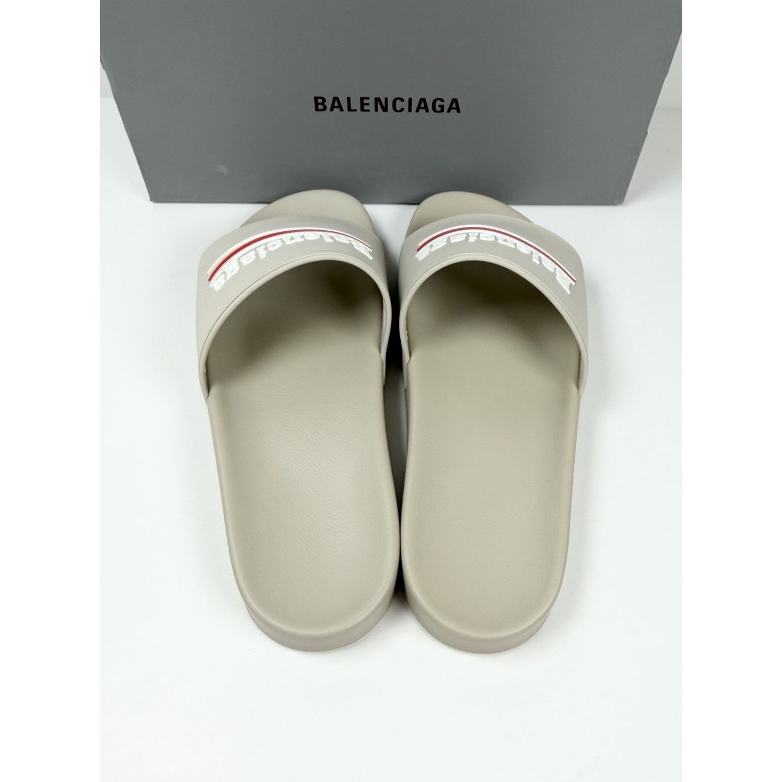 Balenciaga Size 9 - Balenciaga Beige Pool Campaign Logo Sandals NEW! Size US 9 / EU 42 - 4 Thumbnail
