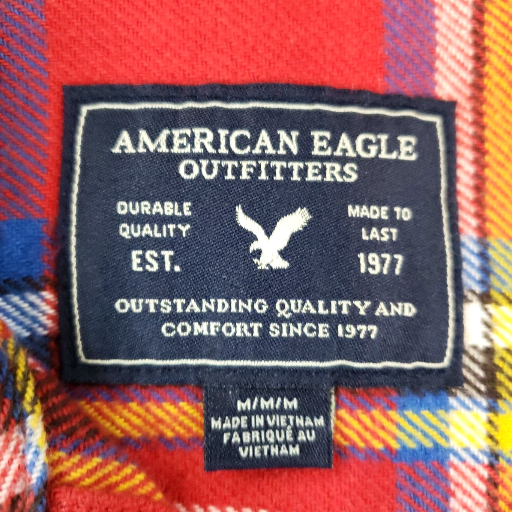American Eagle Outfitters American Eagle Flannel Shirt Mens Medium Red Plaid Long Sleeve Button Up Casual Size US M / EU 48-50 / 2 - 5 Thumbnail