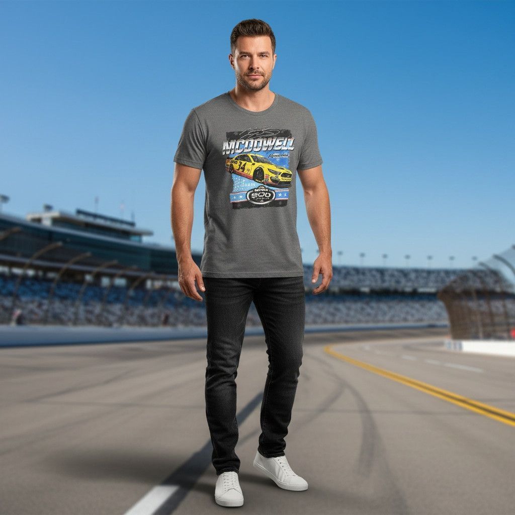 NASCAR Men's NASCAR McDowell Short Sleeve Tee L Gray Size US L / EU 52-54 / 3 - 1 Thumbnail