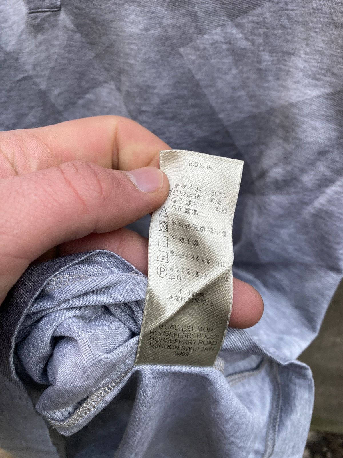 Burberry Burberry Nova Check Oveprinted Polo T-Shirt Size US L / EU 52-54 / 3 - 6 Thumbnail