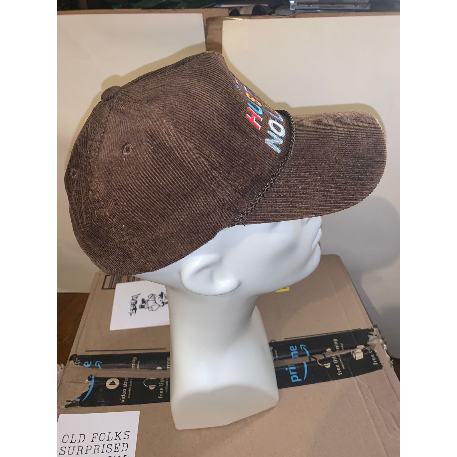 Other Field Grade All Hustle No Luck Brown Corduroy Trucker Hat Size ONE SIZE - 2 Thumbnail