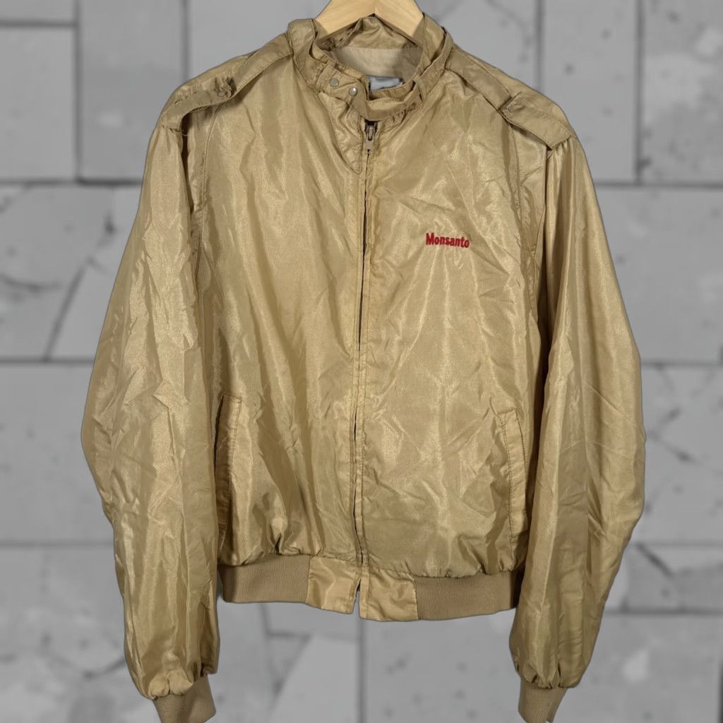 Vintage Swingster Beige VTG Full Zip Jacket Mens Size L Monsanto Windbreaker Nylon Outer Shell Regular Size US L / EU 52-54 / 3 - 1 Thumbnail