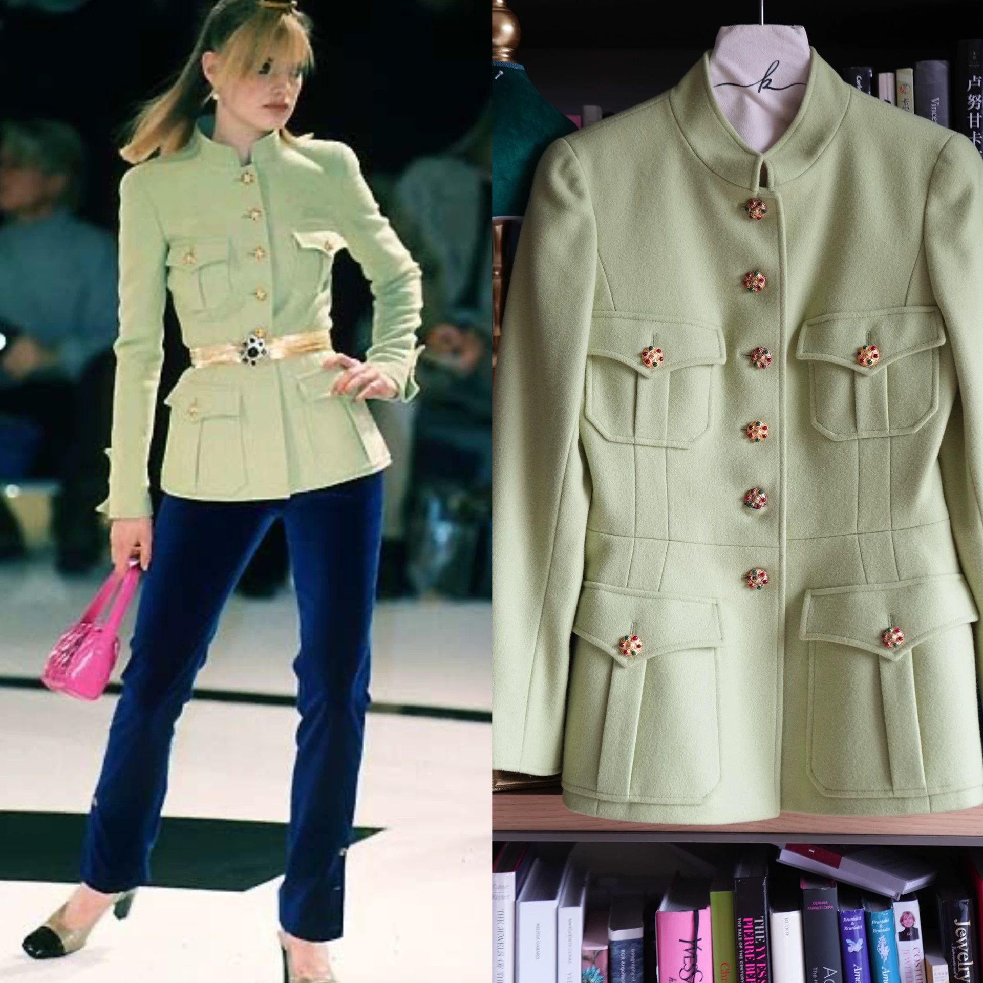 Chanel Chanel 1996 Vintage Apple Green Wool Jacket S Size S / US 4 / IT 40 - 2 Thumbnail