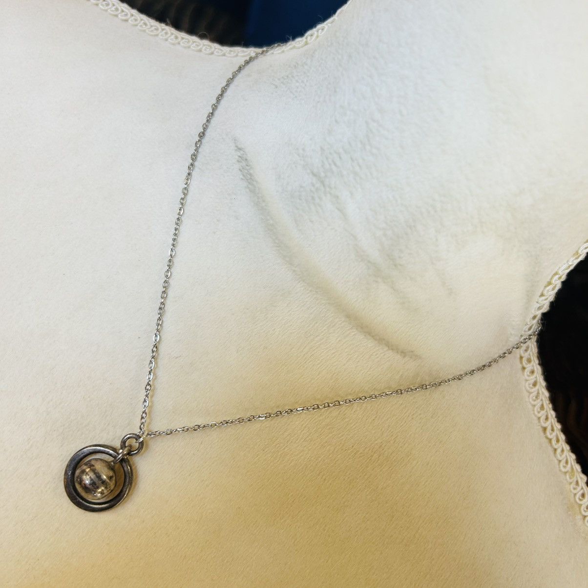 Handmade Handcrafted planetary silver pendant on chain necklace Size ONE SIZE - 2 Thumbnail