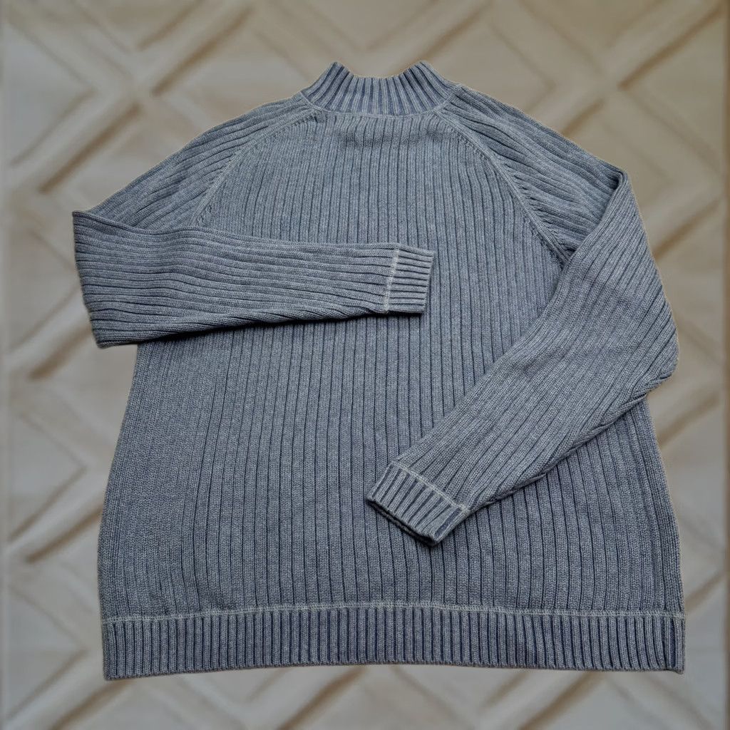 Vintage L.L. Bean Fisherman 1/4 Zip Pullover Sweater Mens XL Blue Cotton Mock Neck NWT Size US XL / EU 56 / 4 - 1 Thumbnail