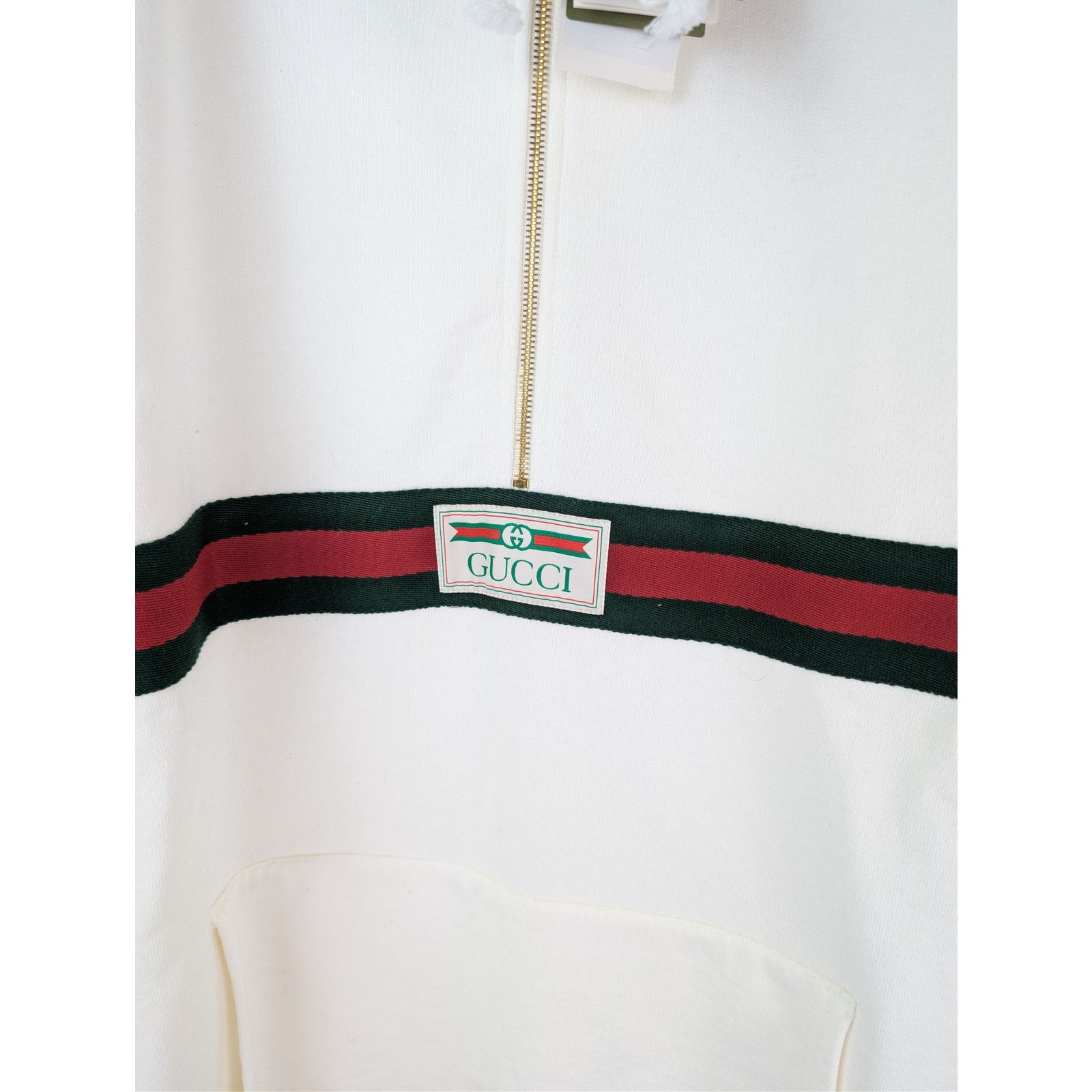 Gucci o1rshd1 Light Felted Cotton Jersey Hoodie Sweatshirt Ivory Size US XL / EU 56 / 4 - 8 Thumbnail