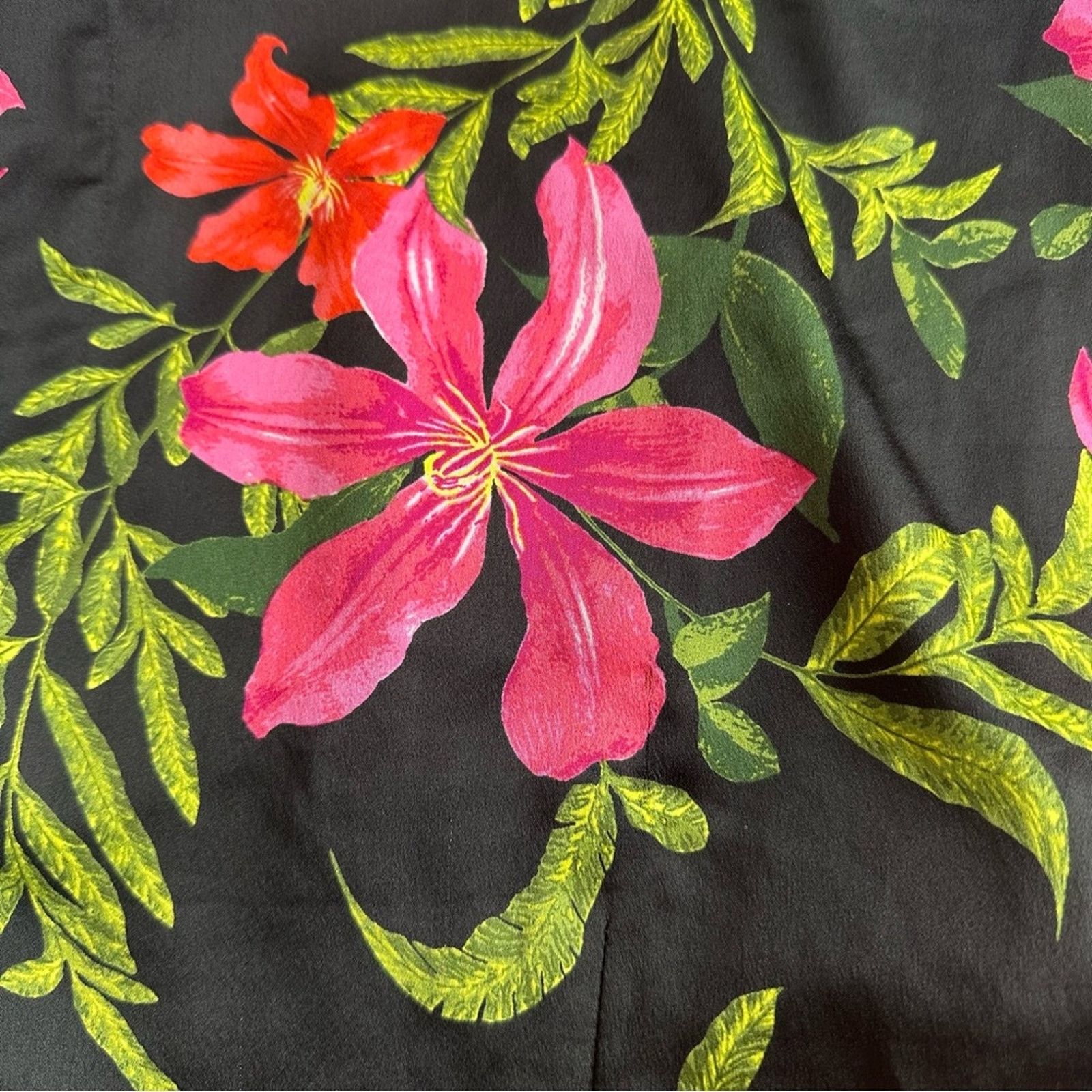Guess Guess Tropical Print Black Tie Front Blouse Size Small Size S / US 4 / IT 40 - 8 Thumbnail