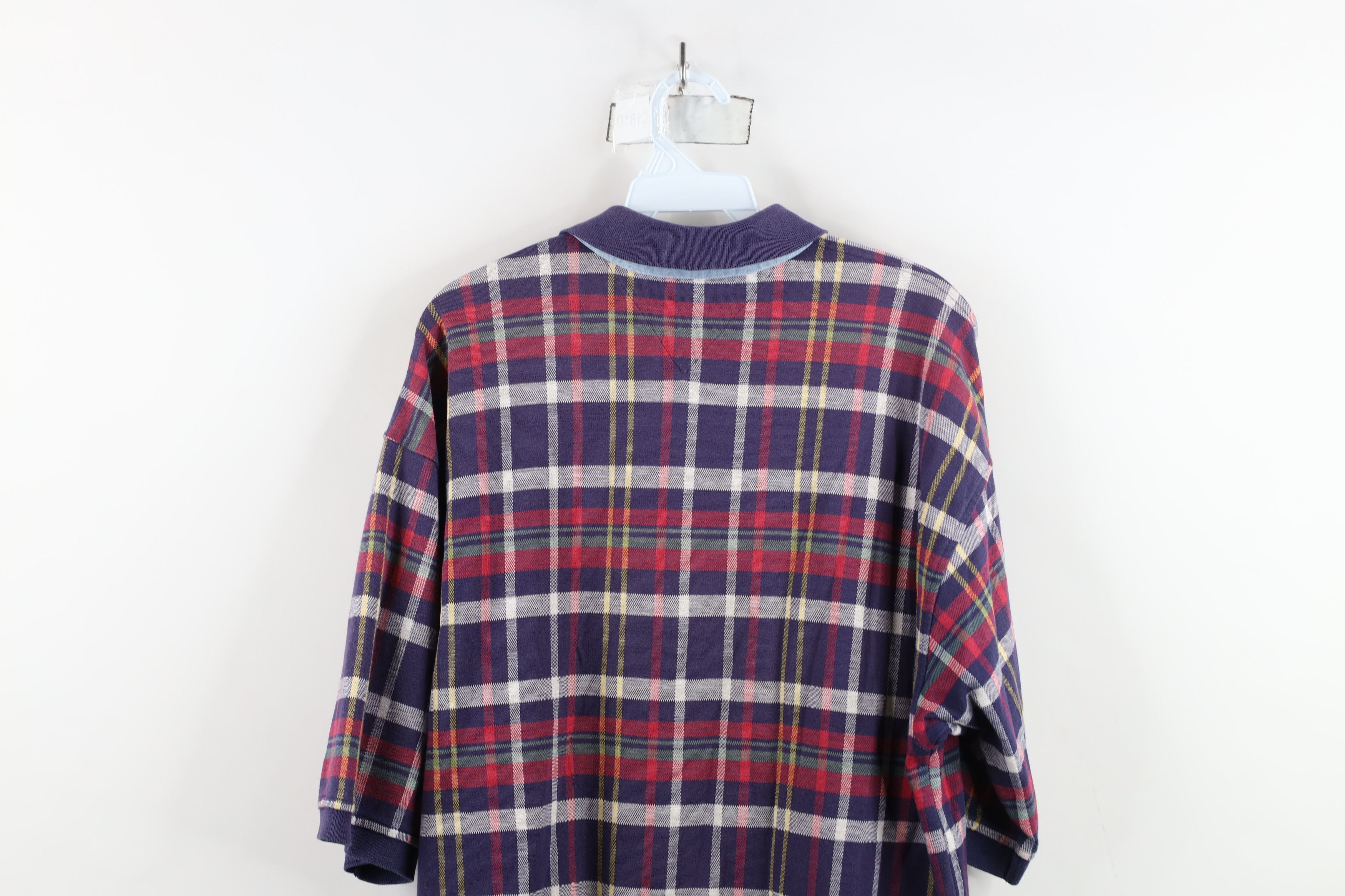 Tommy Hilfiger × Vintage Vintage 90s Tommy Hilfiger Golf Rainbow Plaid Polo Shirt Size US XL / EU 56 / 4 - 11 Thumbnail