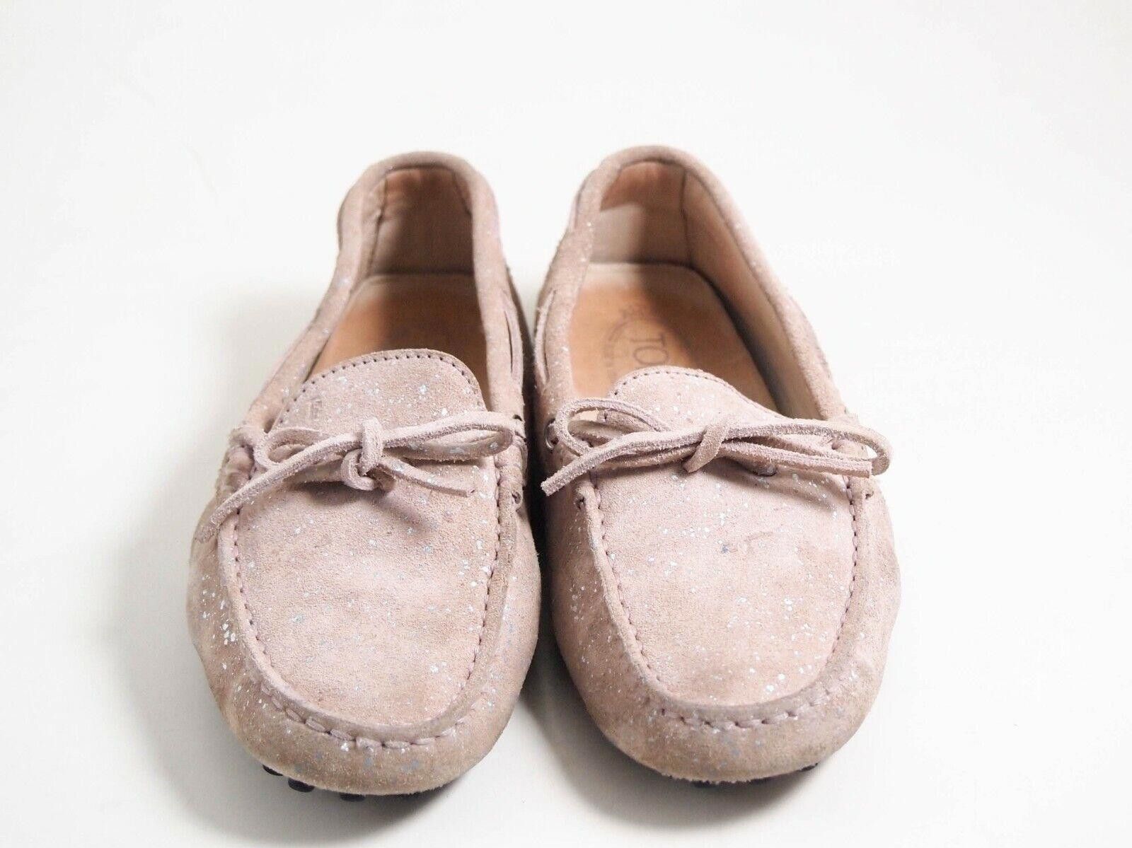 Tod's Tods Gommini Loafers Pink Suede Glitter EU 37.5 US 7.5 Size US 7.5 / IT 37.5 - 1 Thumbnail