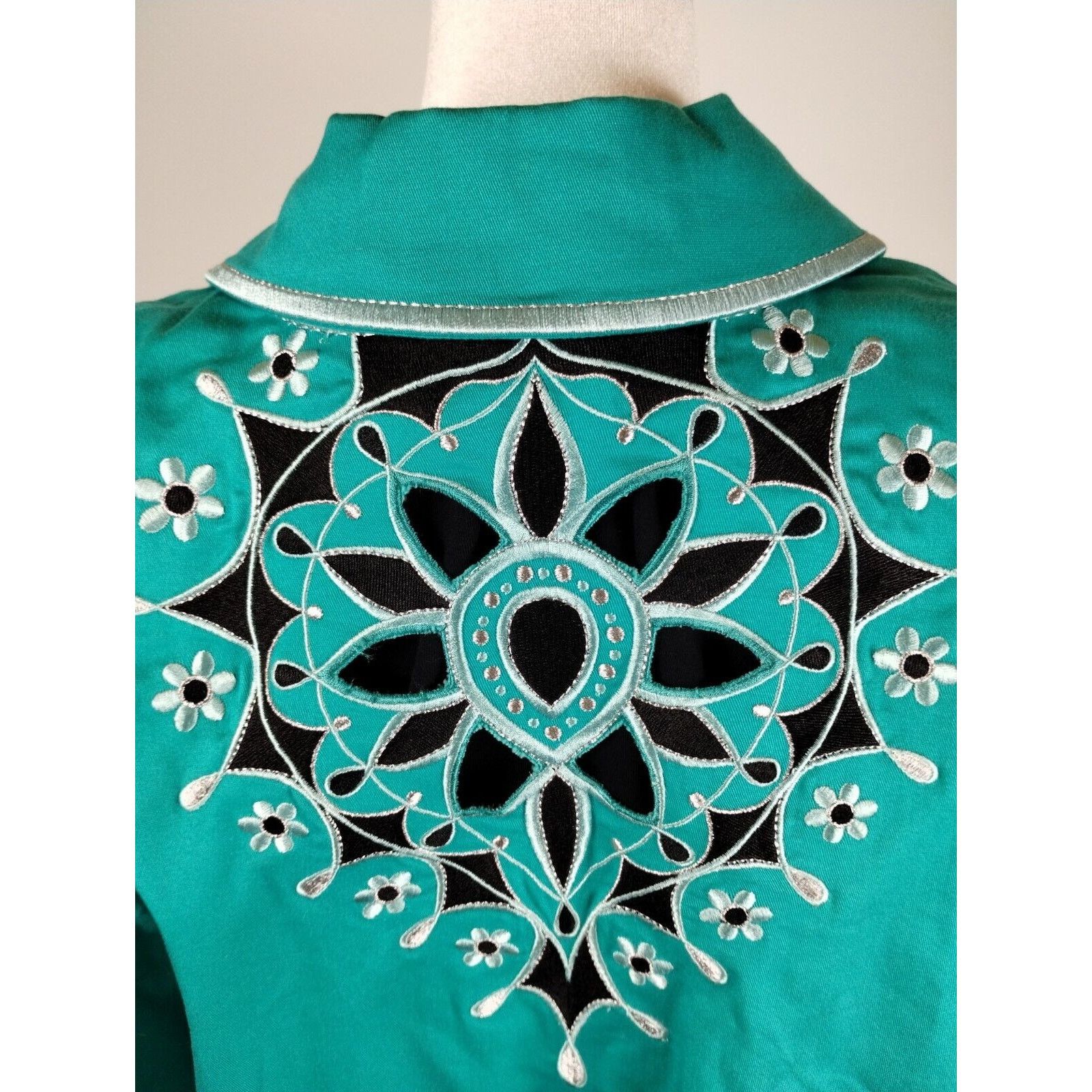 Vintage Bob Mackey Jacket - 1X Teal Embroidered - Blemished Size XL / US 12-14 / IT 48-50 - 6 Thumbnail