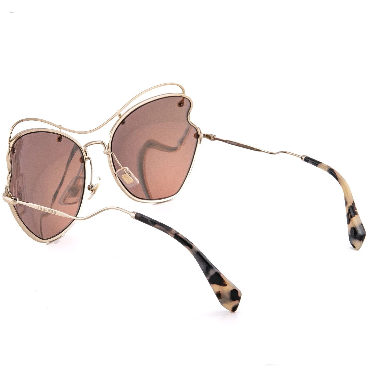 Miu Miu MIU MIU MU56RS SCENIQUE 56R Gold Mirrored Fashion Sunglass Size ONE SIZE - 4 Thumbnail