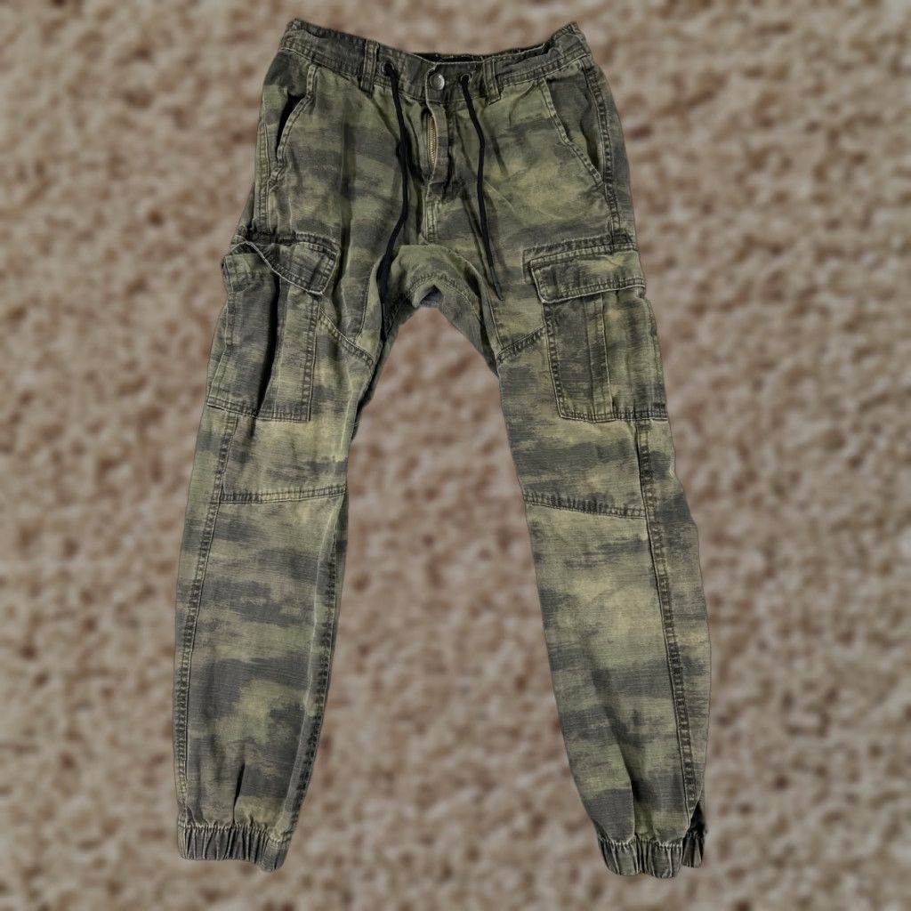 Cotton On Cotton On Jeans Womens Camouflage Green 28 Denim 5-Pocket Tapered High Rise Cotton Blend Cargo Jogger Size 28" / US 6 / IT 42 - 1 Thumbnail