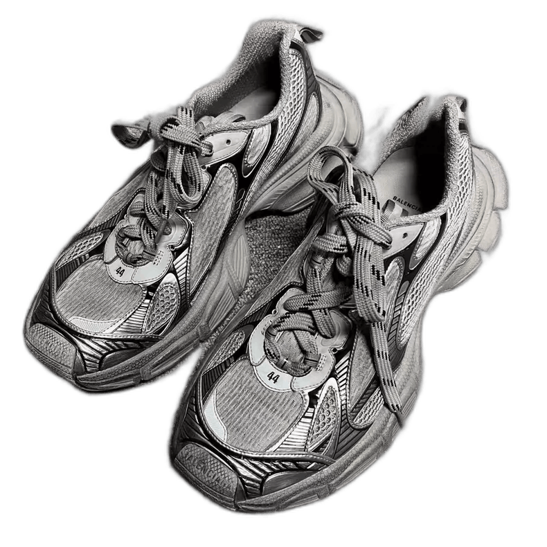 Balenciaga Low Top Dad Sneakers in Silver