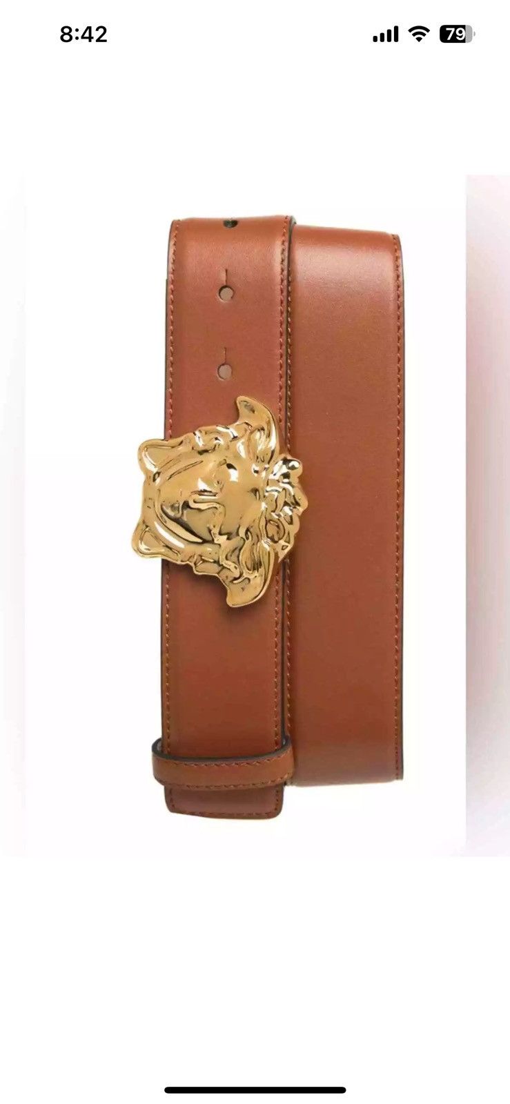 Versace × Versace Jeans Couture Versace Medusa Brown Leather Belt Sz 90/36 Size 36 - 8 Thumbnail
