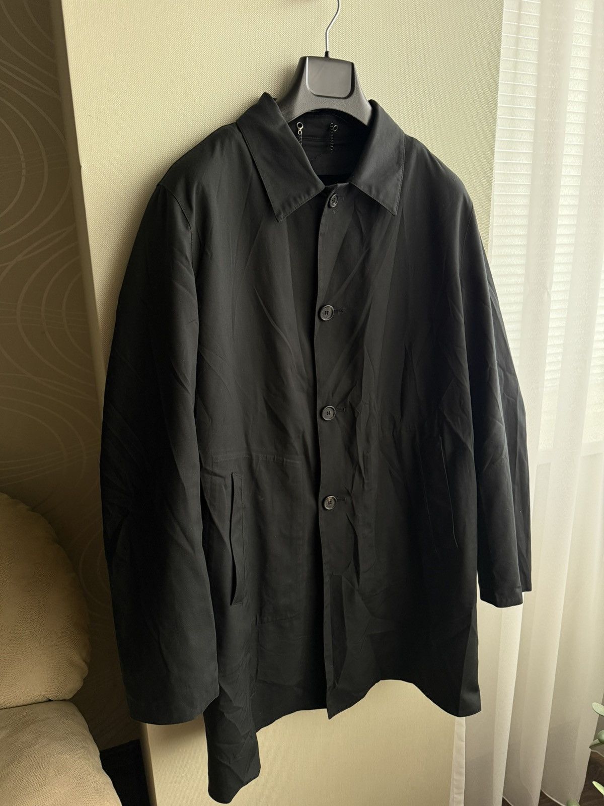 Prada Prada Milano Black Technical Trench Coat Wool/Cashmere Liner Size US M / EU 48-50 / 2 - 2 Thumbnail