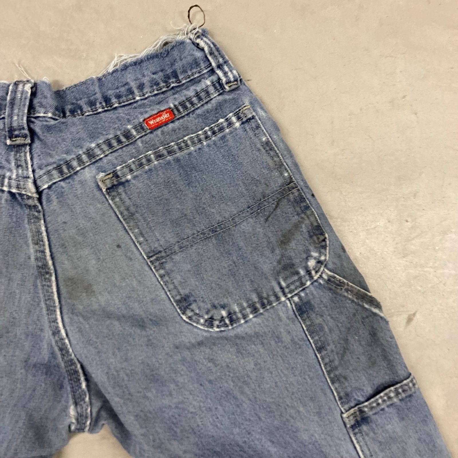 Vintage × Wrangler thrashed flannel lined wrangler carpenter cargo jeans 29x30 Size US 29 - 6 Thumbnail