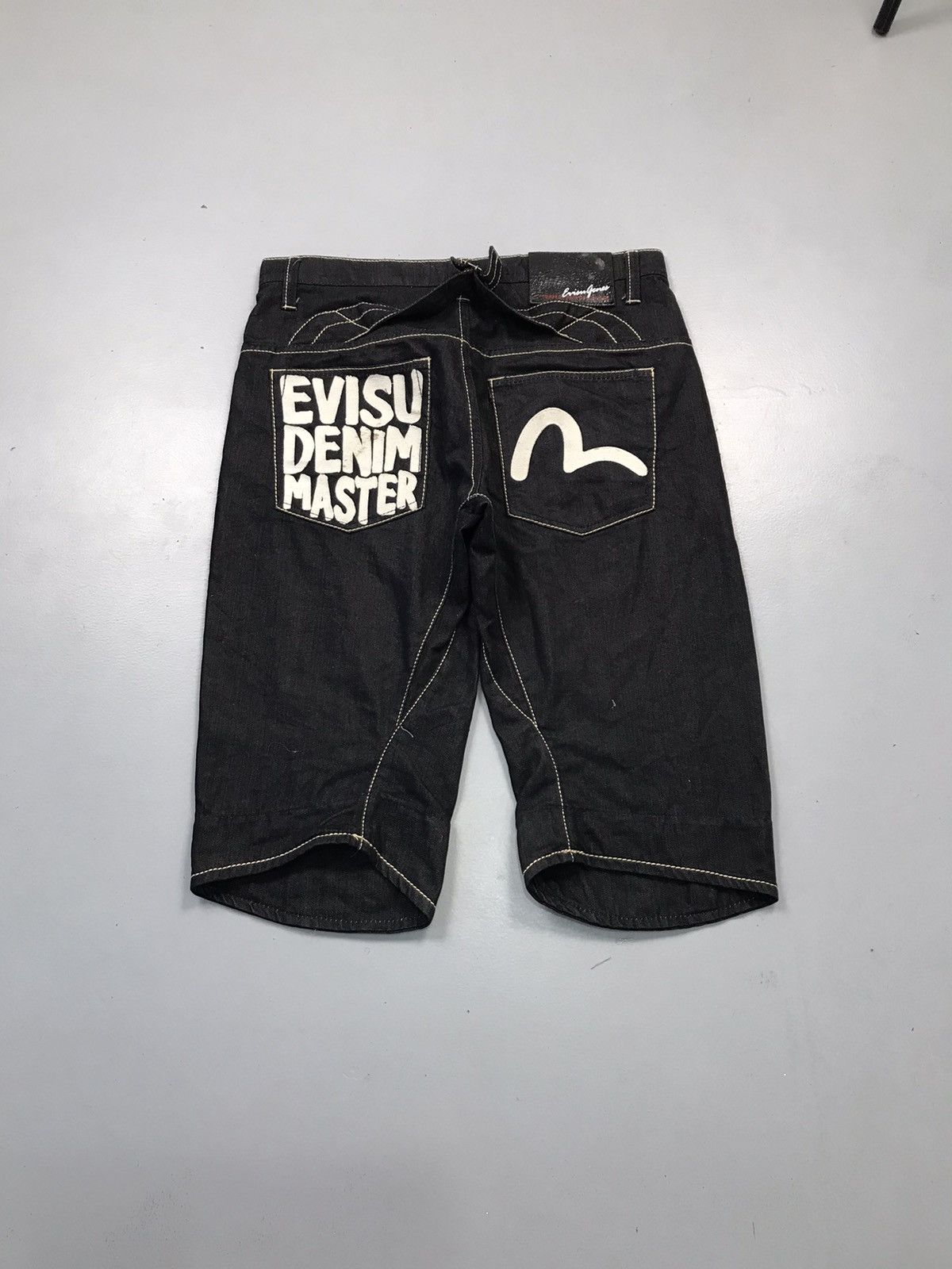 Vintage Evisu inspired seagull buckle belt jort