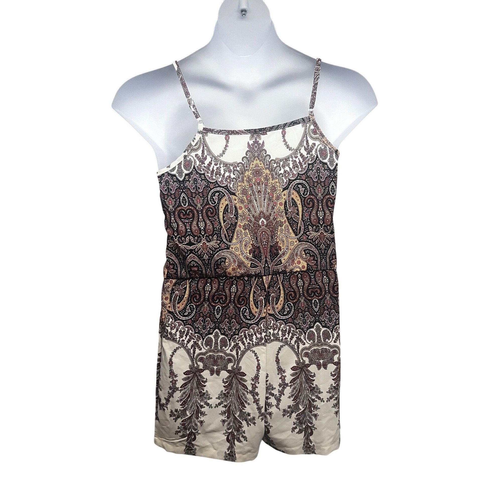 Shein SHEIN VCAY Loose Summer Boho Romper Spaghetti Adjustable Str Size 25" / US 0 / IT 36 - 2 Thumbnail