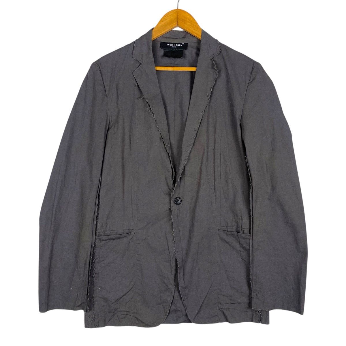 HENRY'S 💥 JACK HENRY PARIS RAW-EDGE DARK CHARCOAL LIGHT JACKET Size US S / EU 44-46 / 1 - 1 Thumbnail