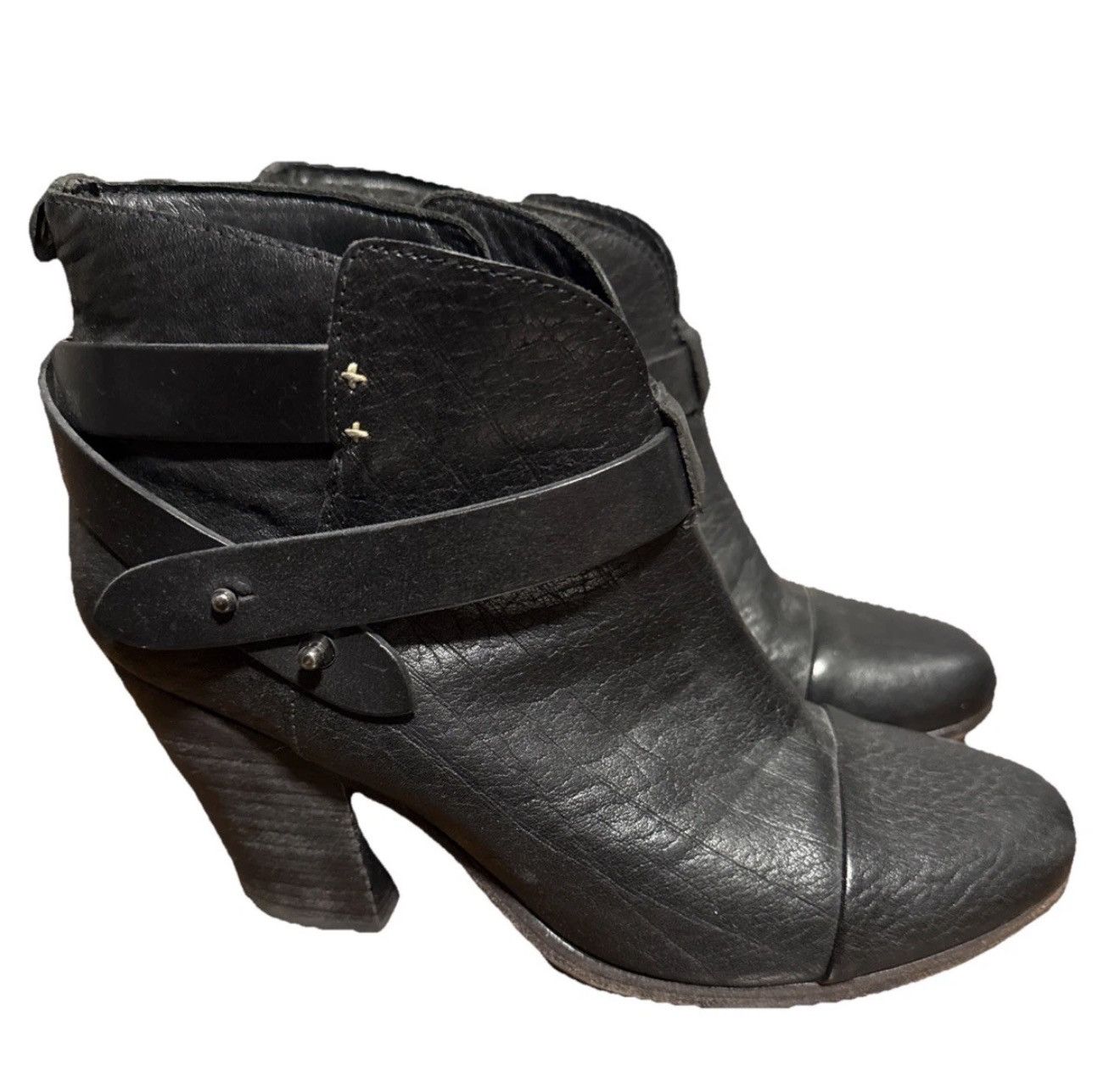 Rag & Bone rag & bone Black Leather Harrow Ankle Boots 9.5/39.5 Size US 9.5 / IT 39.5 - 4 Thumbnail