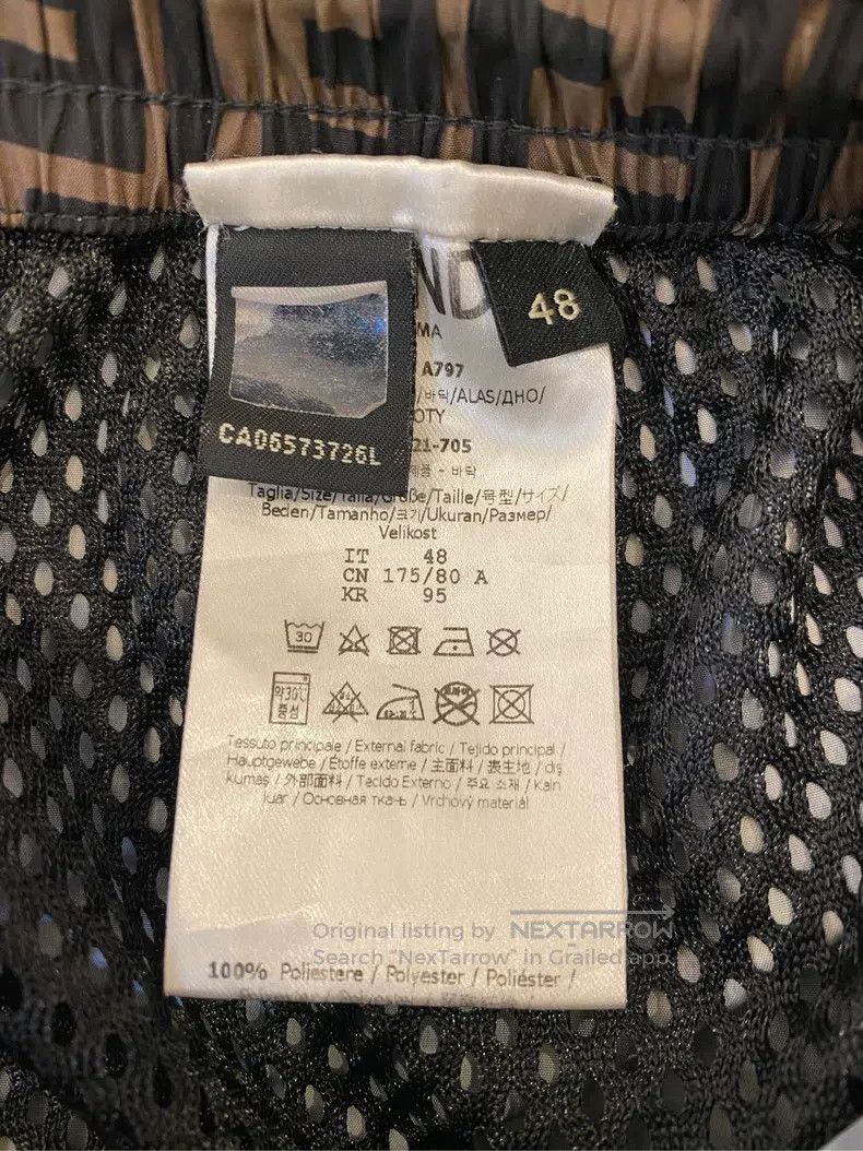 Fendi Fendi Brown full print nylon fabric drawstring casual pant Size US 32 / EU 48 - 8 Thumbnail