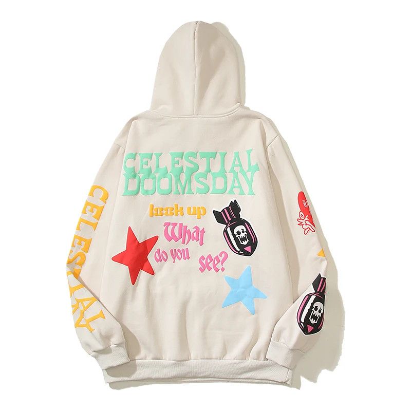 Japanese Brand Graffiti Stars Letter Foam Baggy Fleece Hoodies Size US M / EU 48-50 / 2 - 2 Thumbnail