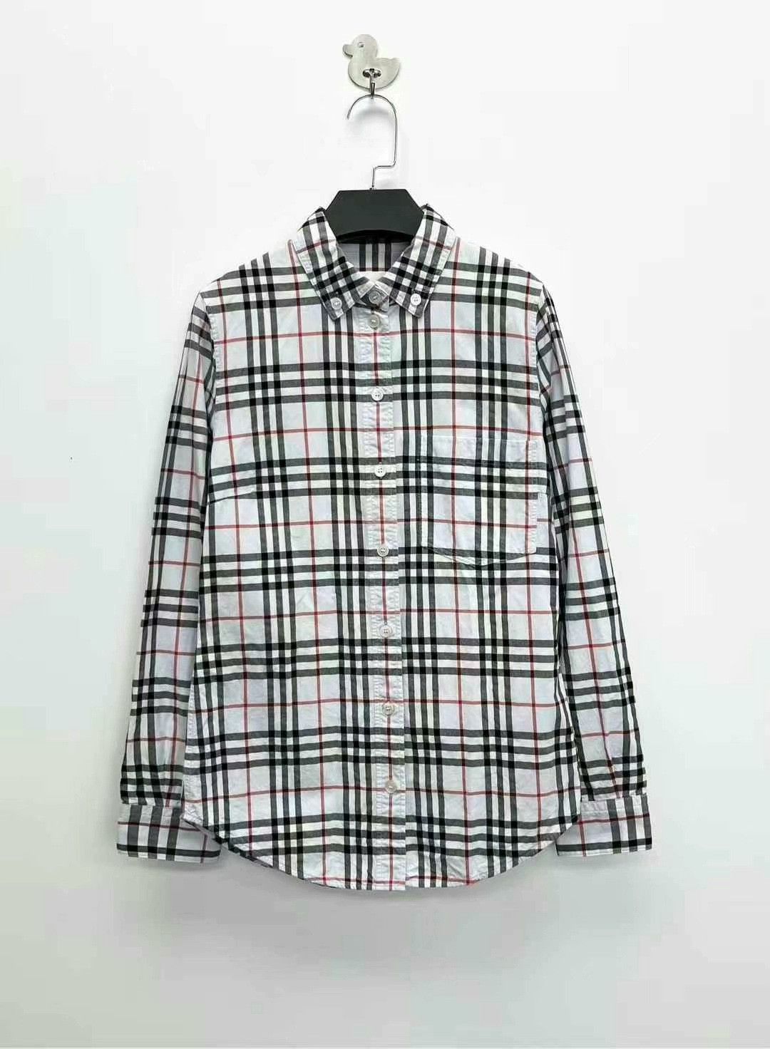 burberry blue gray plaid long sleeve shirt