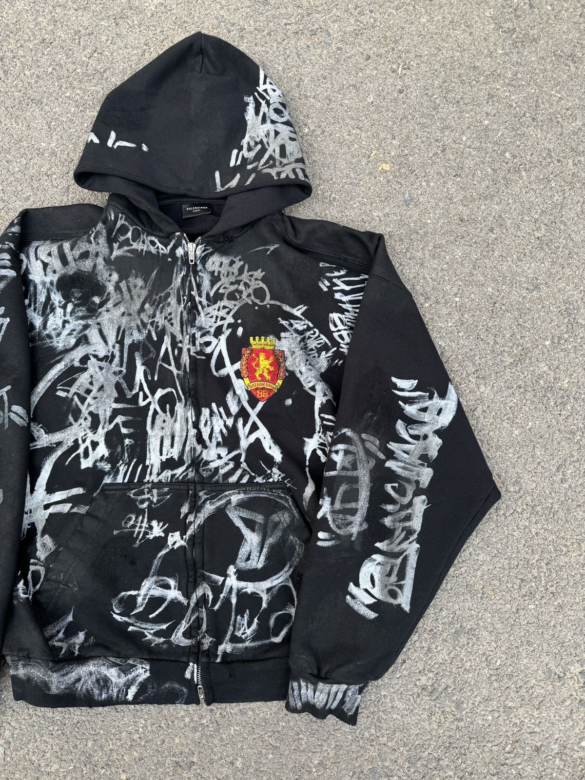 Balenciaga Balenciaga Graffiti Zip Hoodie Black Sz.S Size US S / EU 44-46 / 1 - 6 Thumbnail