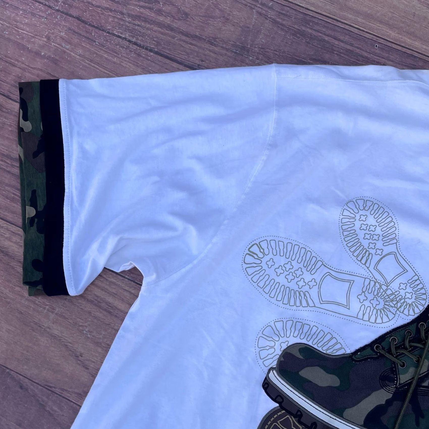 Timberland VINTAGE Y2K Raw Blue Camouflage Shirt Hip Hop Streetwear Timberland Style Tee 3XL Mens White Crew Neck Short Sleeve 90s Grunge Size US XXL / EU 58 / 5 - 3 Thumbnail