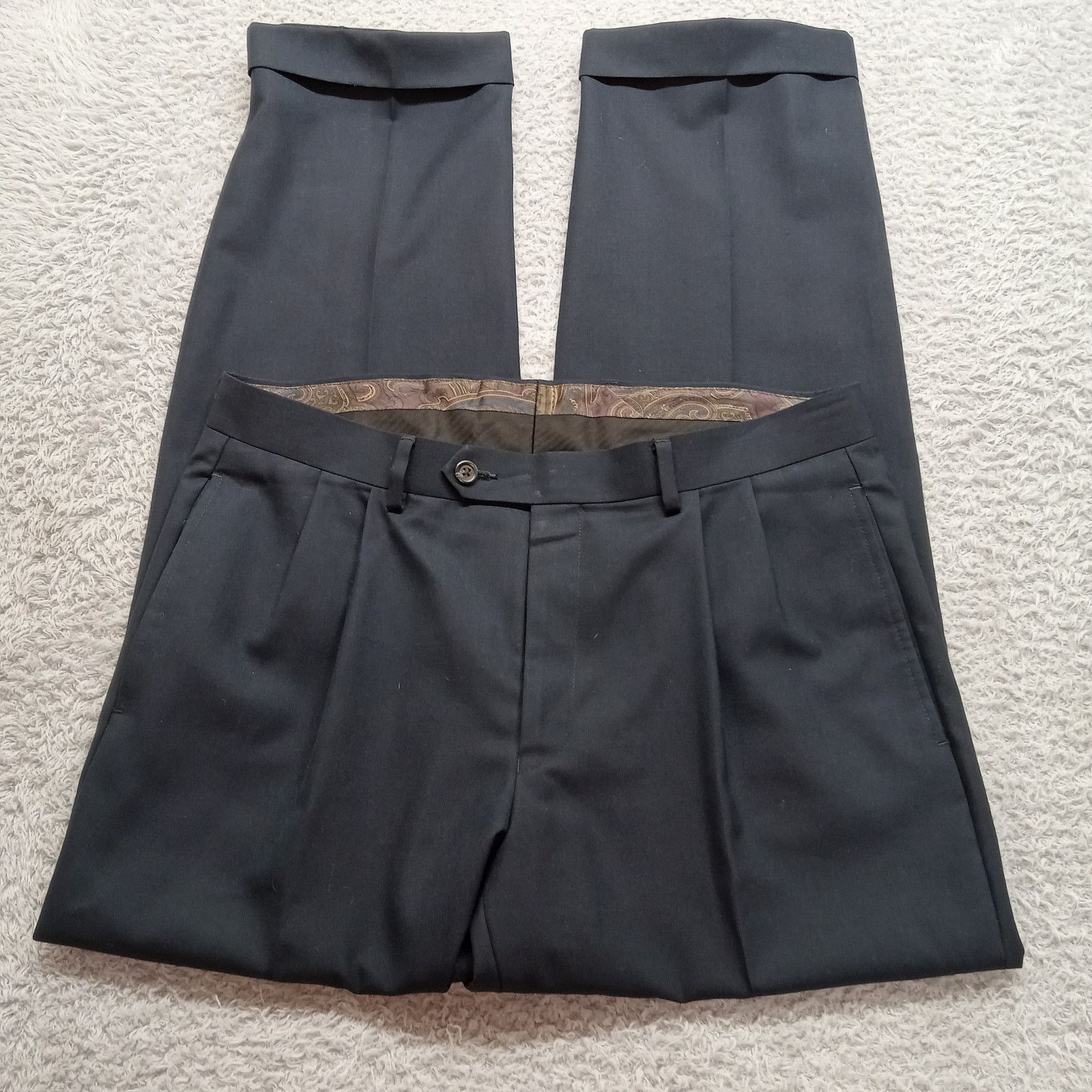 Lauren Ralph Lauren Lauren Ralph Lauren Dress Pants 34 X 30 Mens Navy Pleat Cuff Size US 34 / EU 50 - 5 Thumbnail