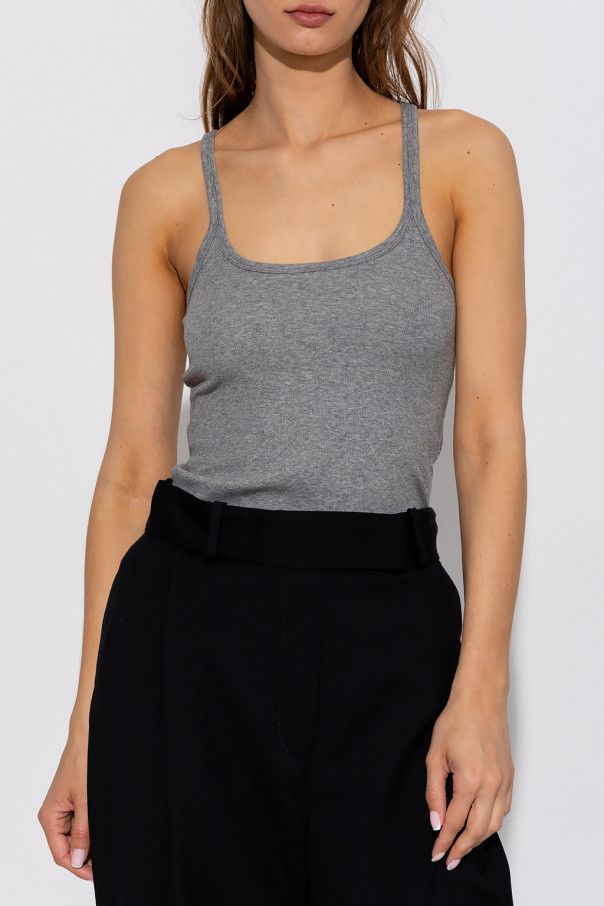 Toteme o1mle0525 Scoop Neck Rib Tank Top in Grey Melange Size XS / US 0-2 / IT 36-38 - 3 Thumbnail