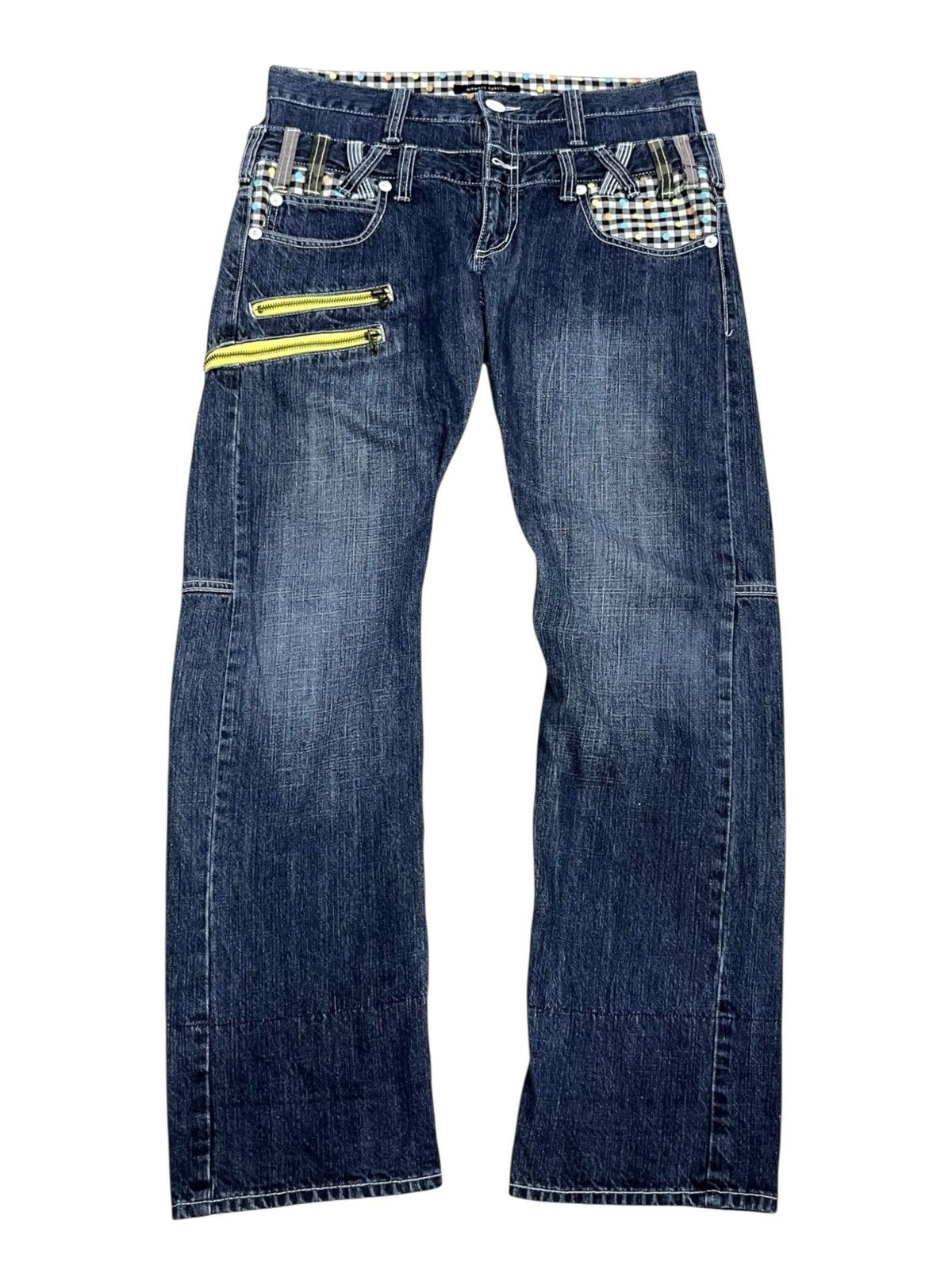 Japanese Brand "Never Trust Woman" Bondage Zip Grunge Double Waist Denim Size US 32 / EU 48 - 4 Thumbnail