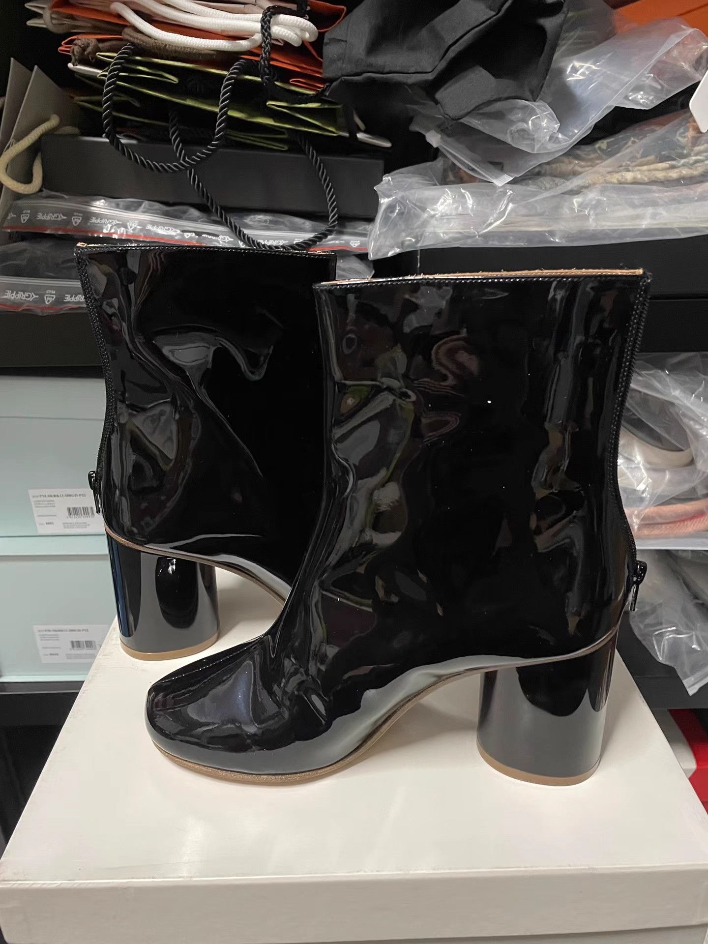 Maison Margiela Maison Margiela Patent Leather Ankle Boots K6 Size US 8 / IT 38 - 8 Thumbnail